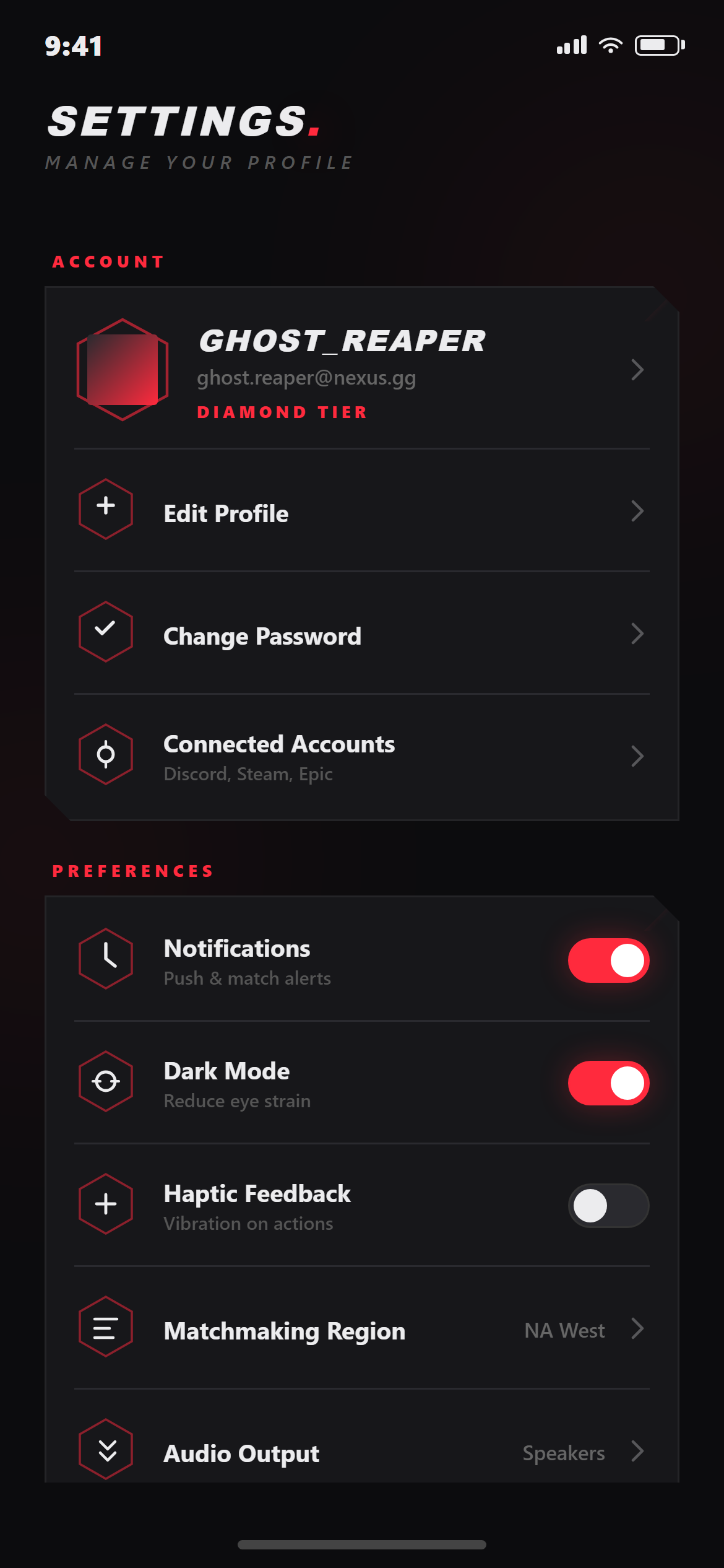 Gaming HUD Settings