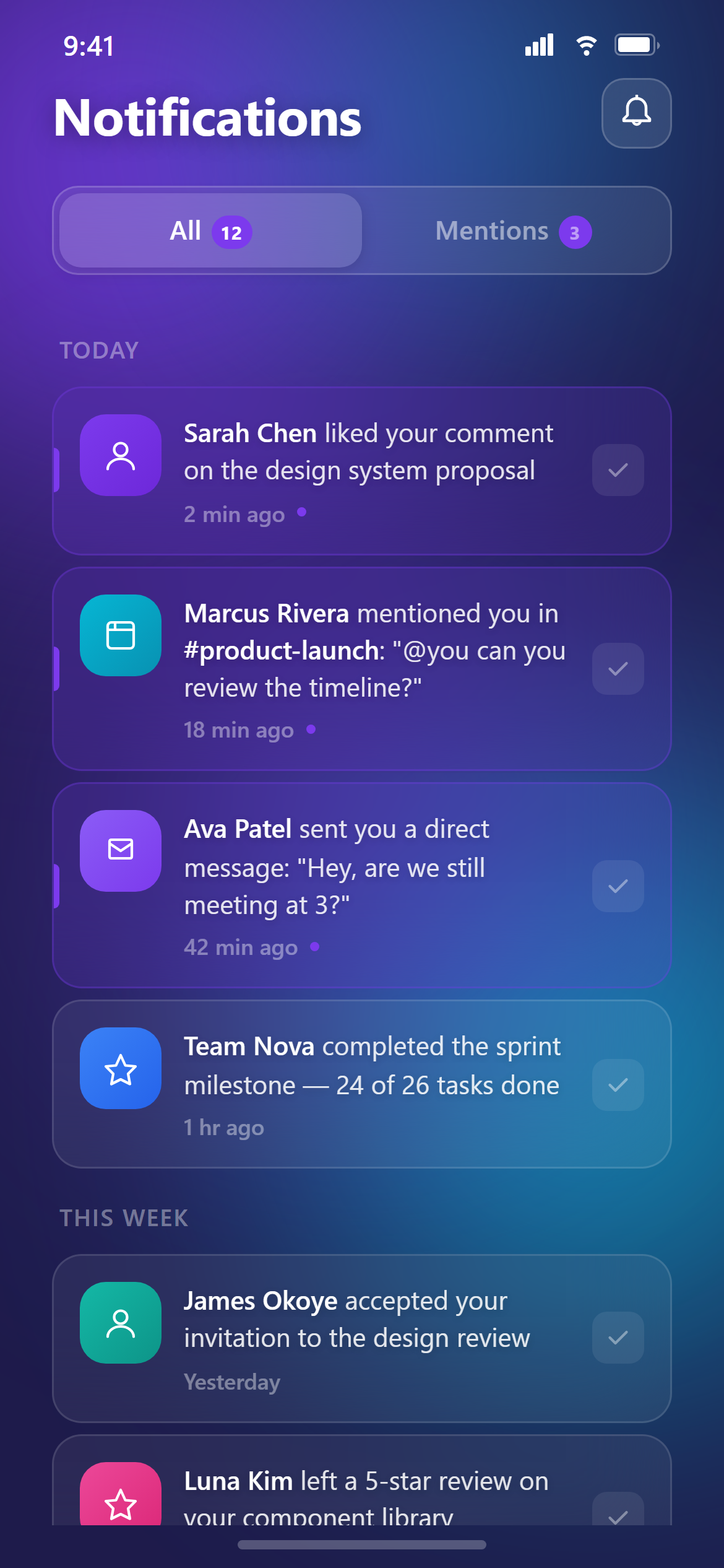 Glassmorphism Notifications