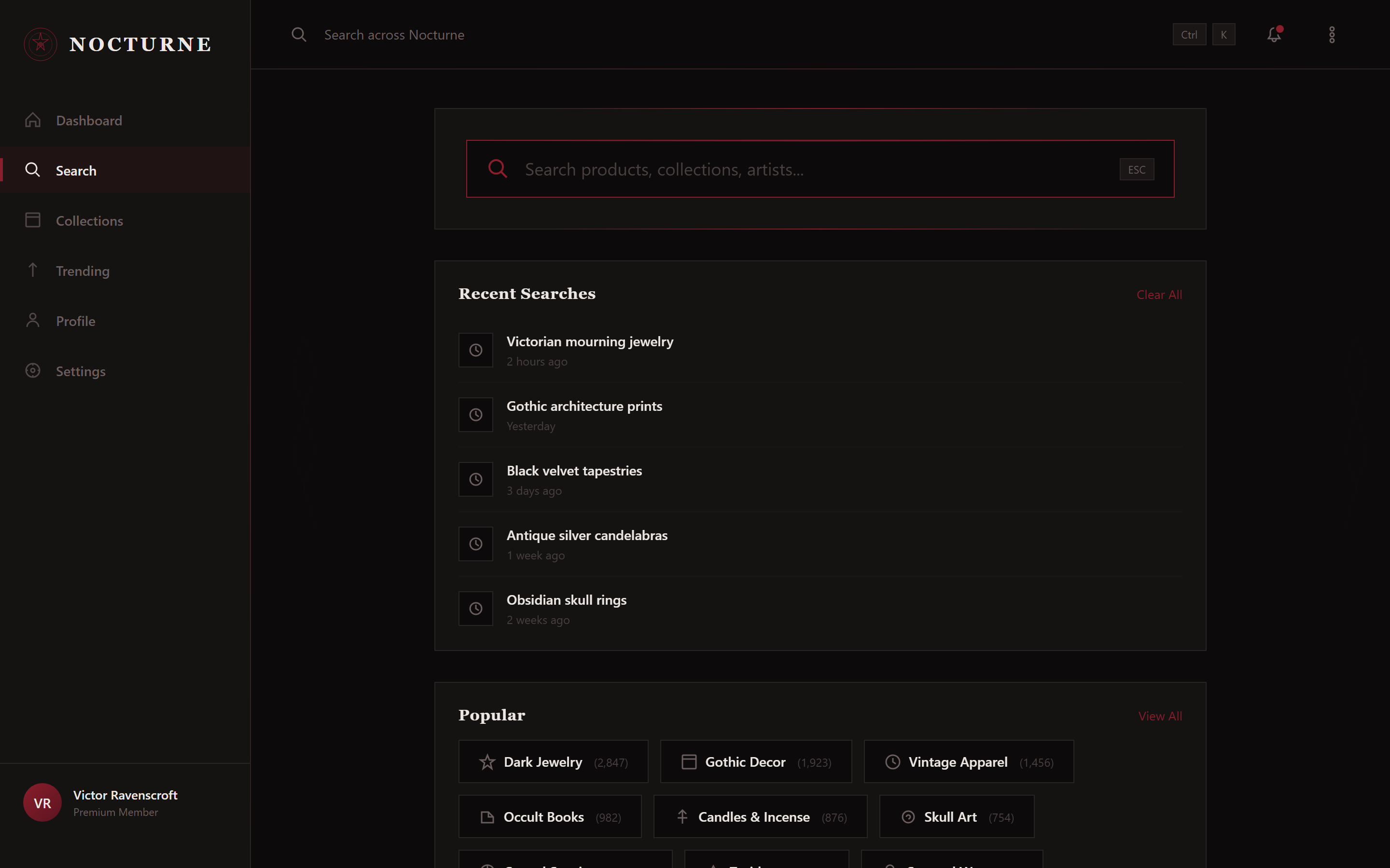Gothic Dark Search