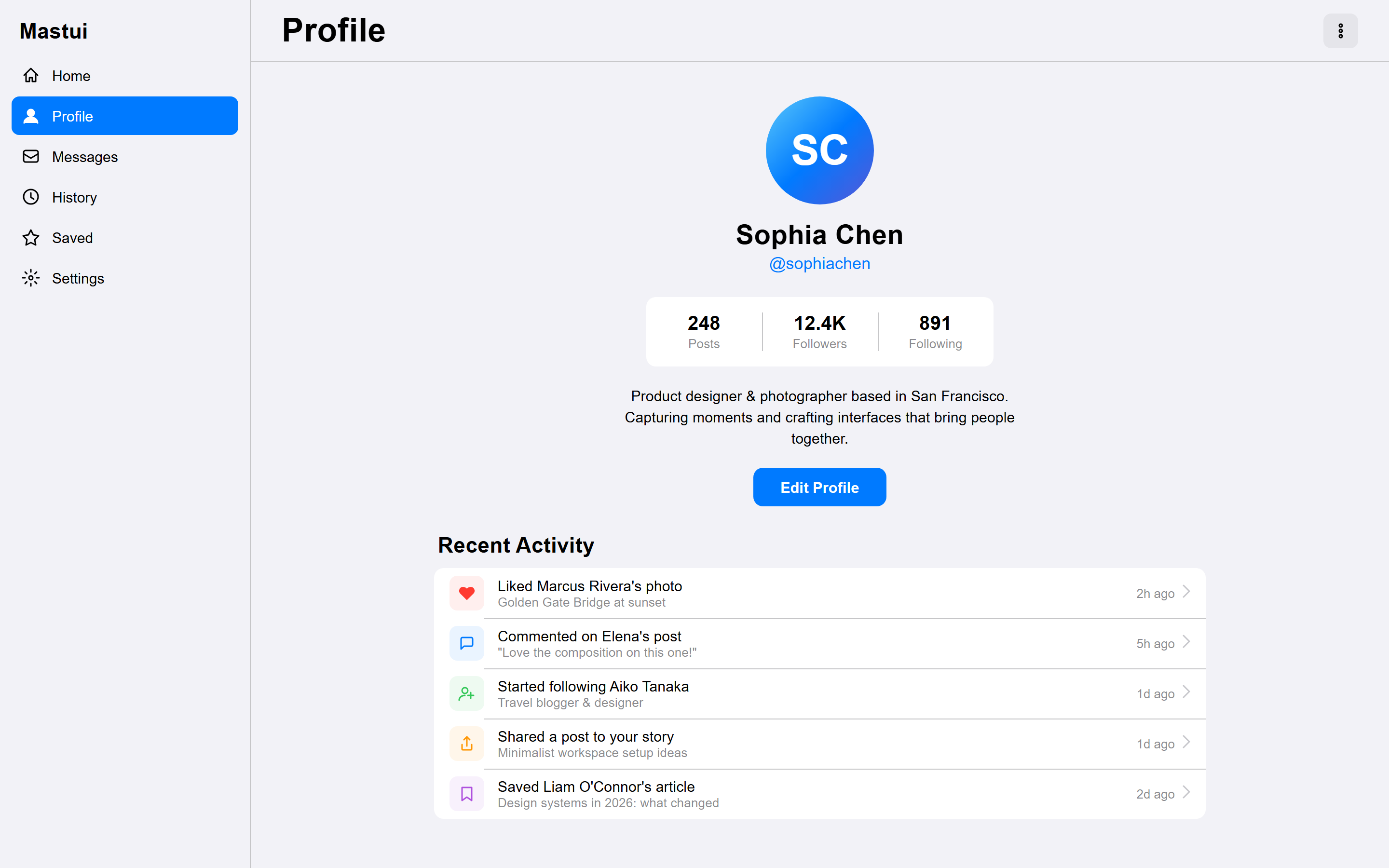 iOS Native Profile