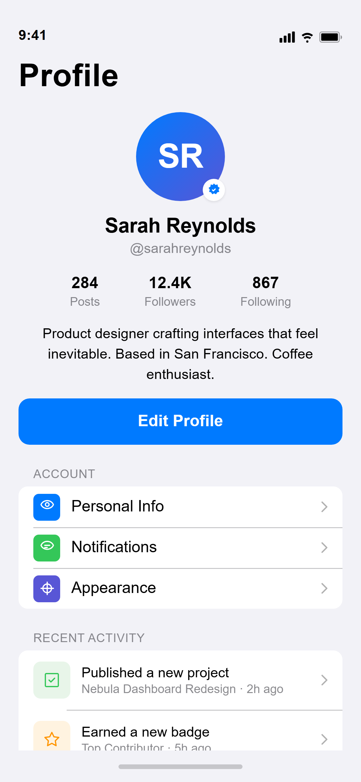 iOS Native Profile