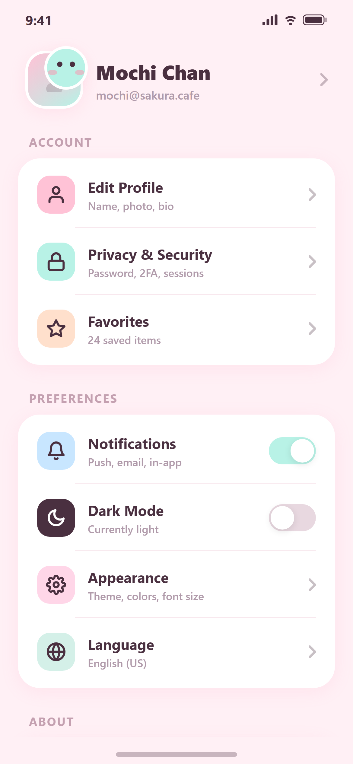 Kawaii Cute Settings