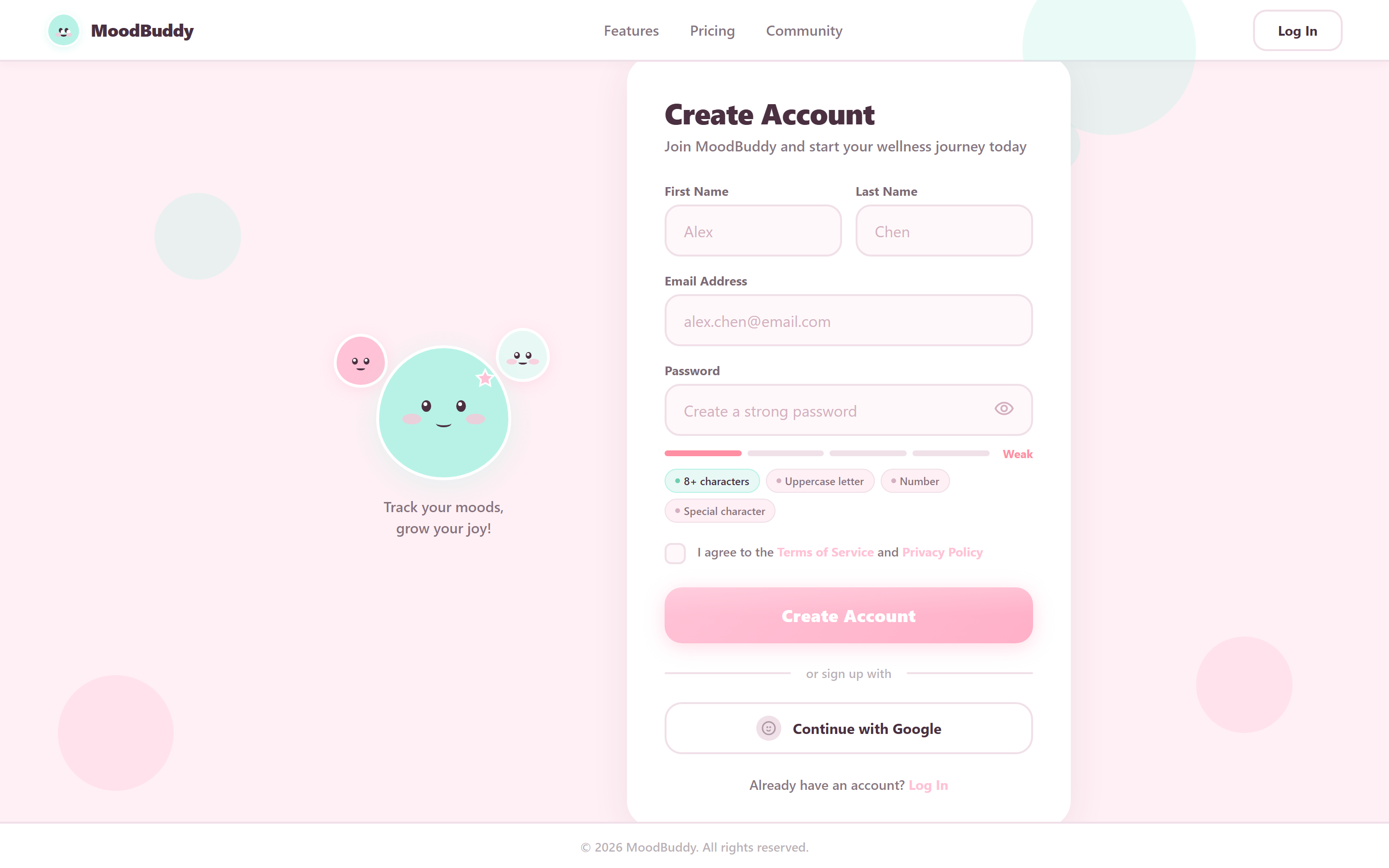 Kawaii Cute Sign Up
