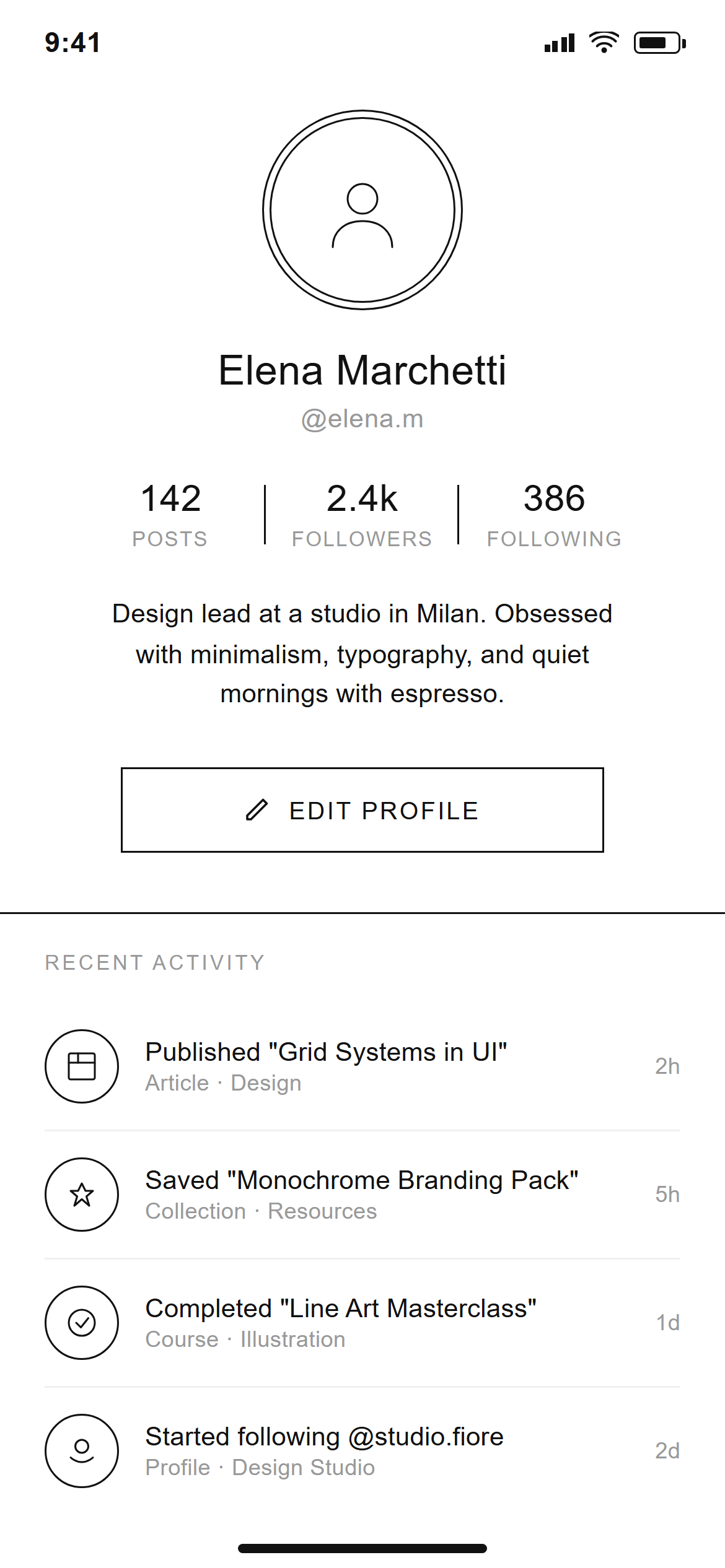 Minimal Line Art Profile