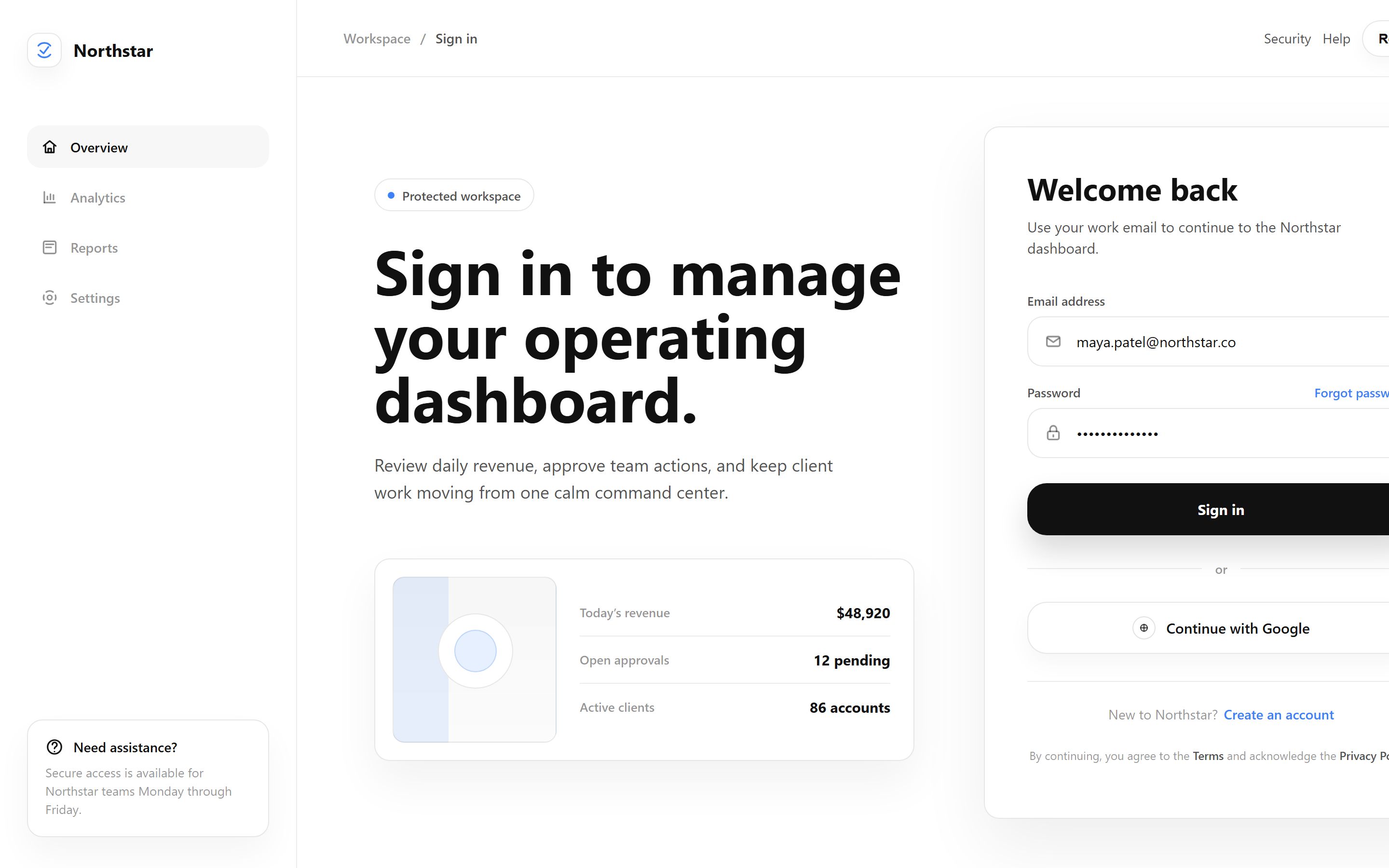 Modern Minimalist Email Login