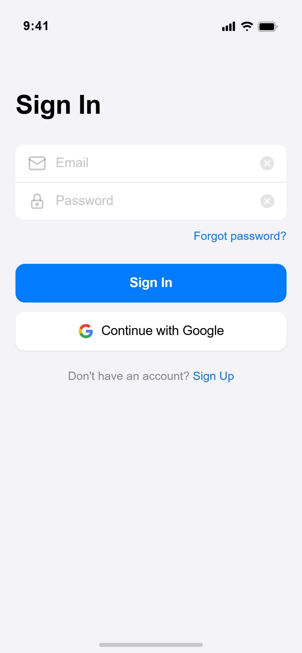 iOS Native Email Login