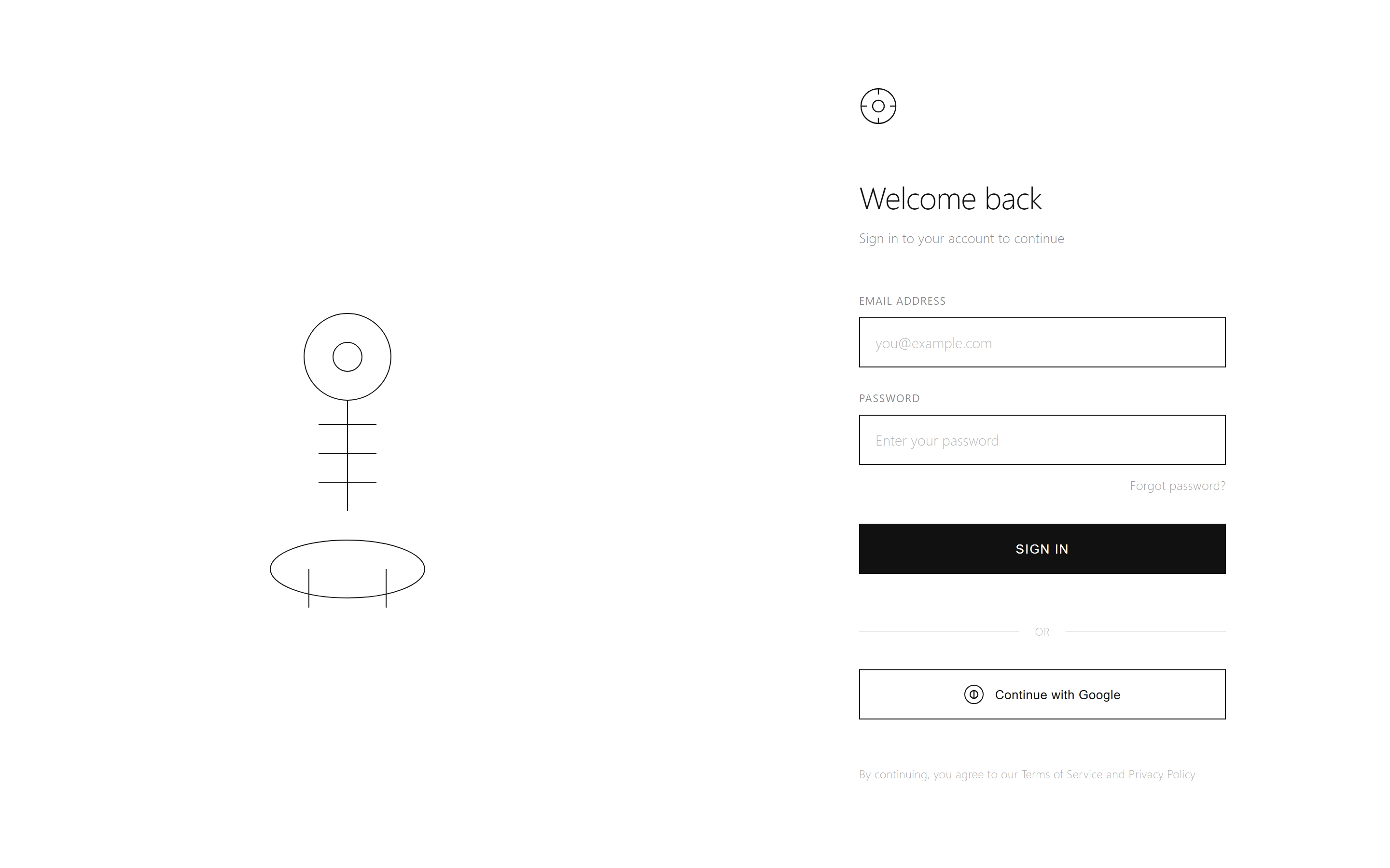 Minimal Line Art Email Login