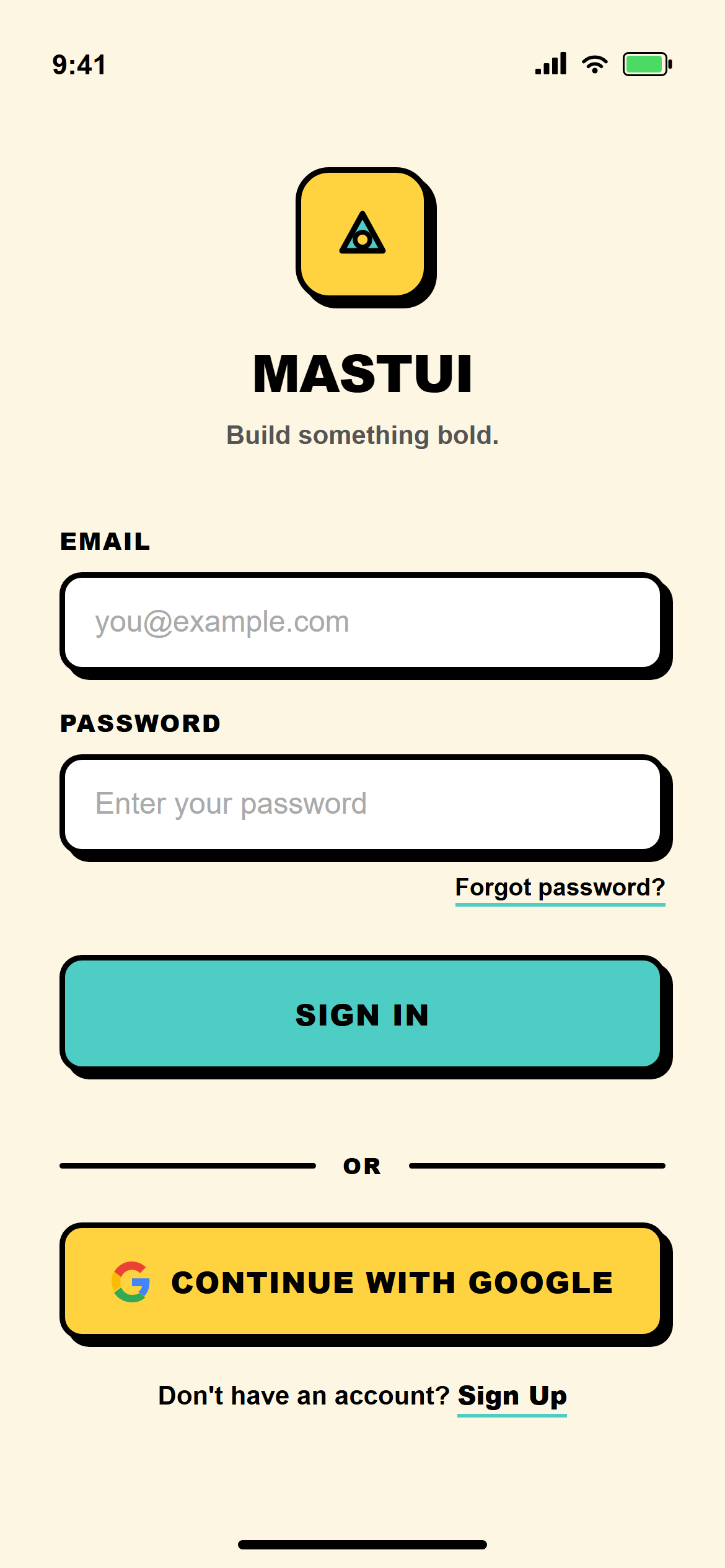 Neubrutalism Email Login