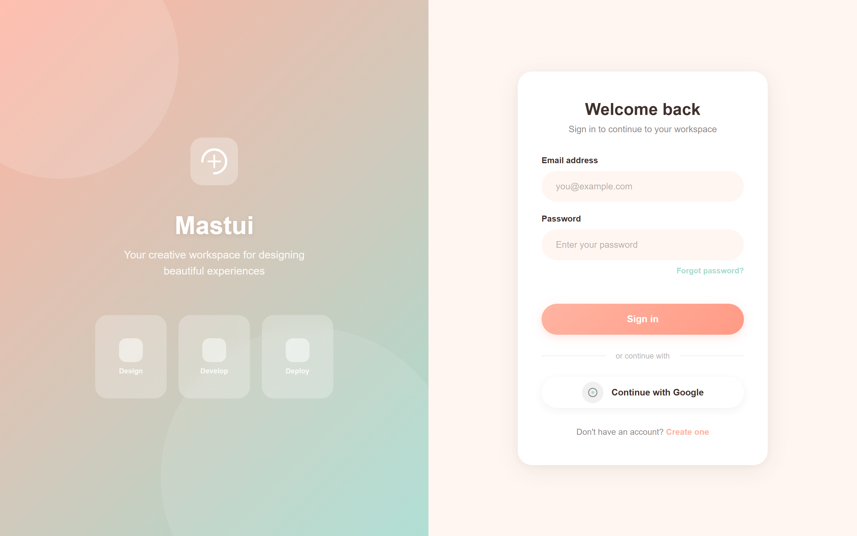 Soft Pastel Email Login