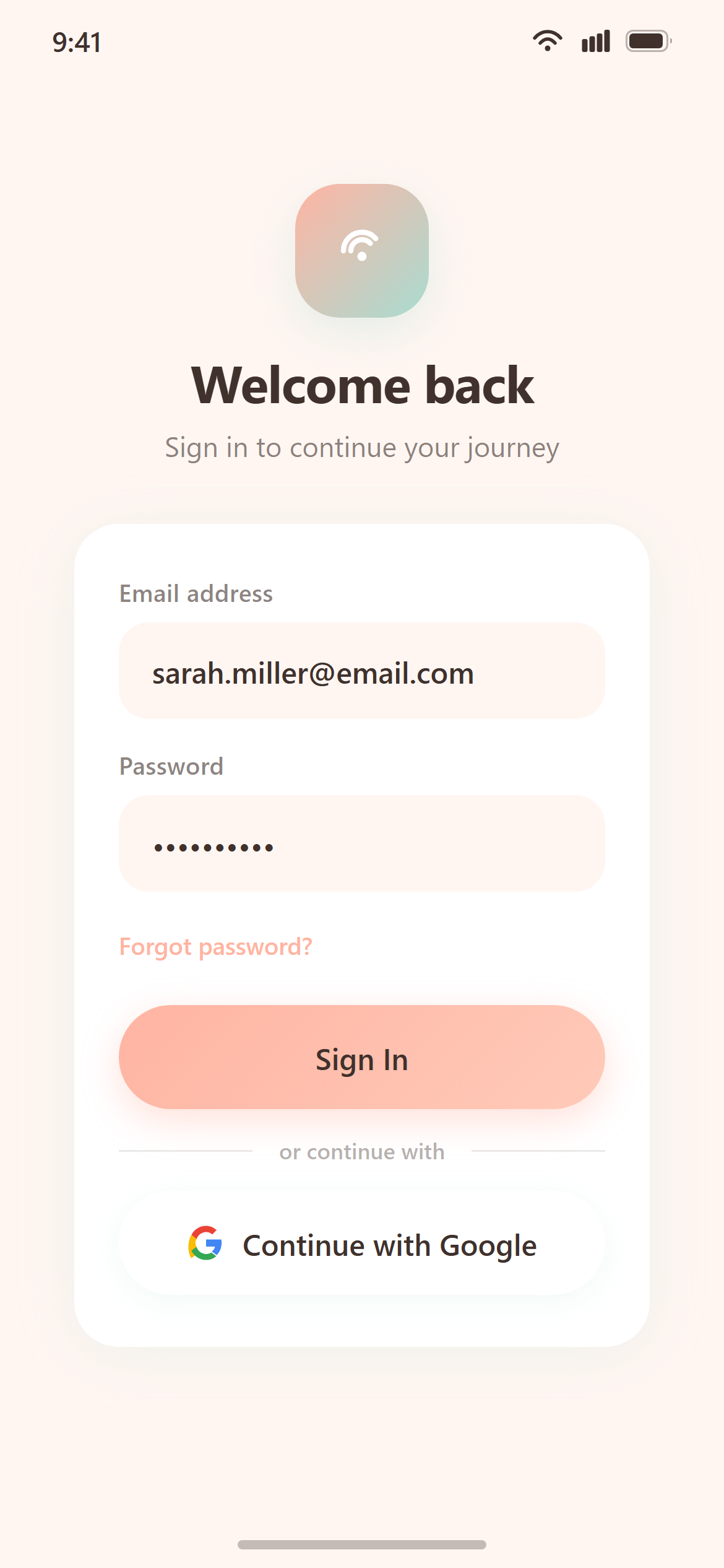 Soft Pastel Email Login