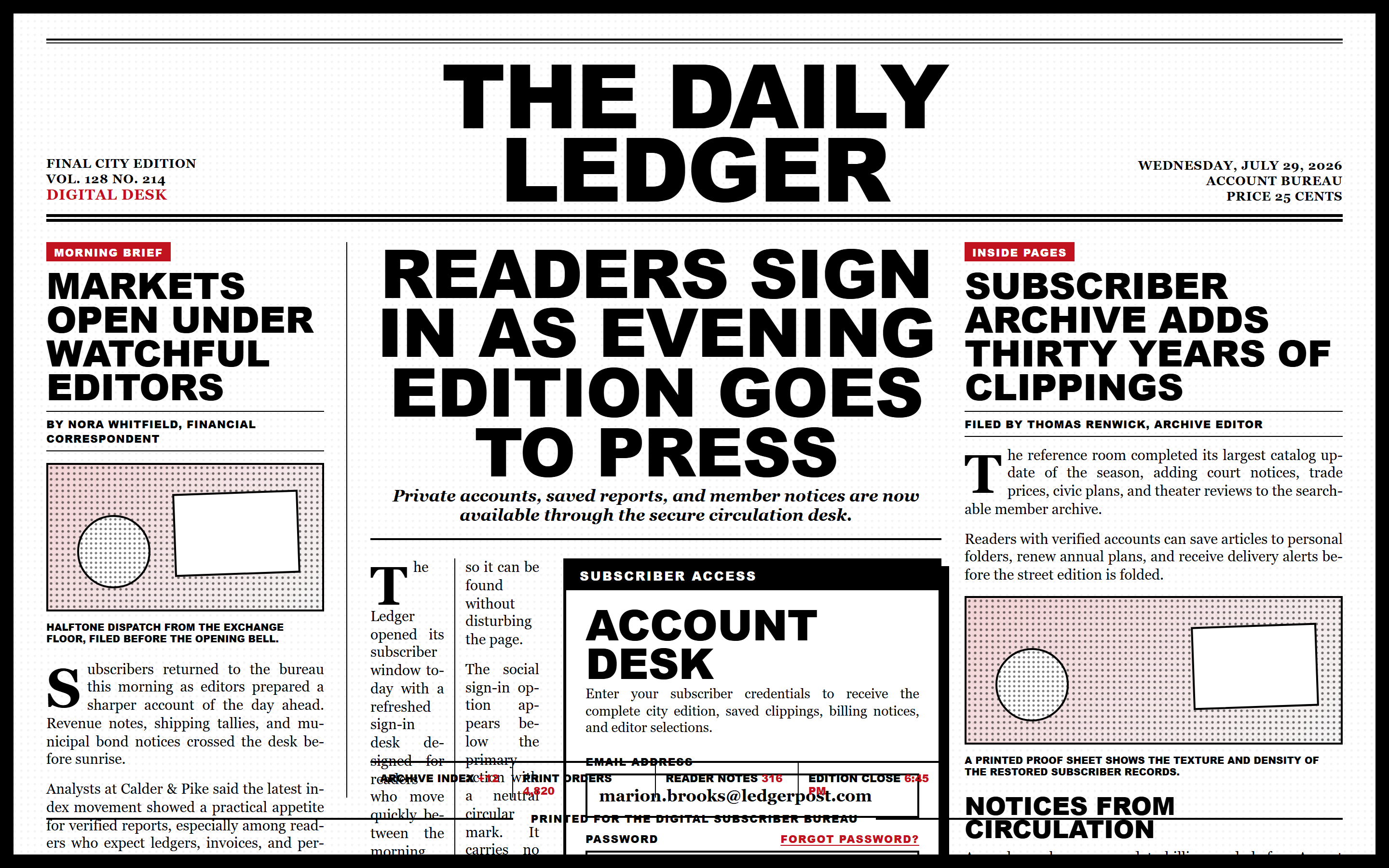 Print Newspaper Email Login