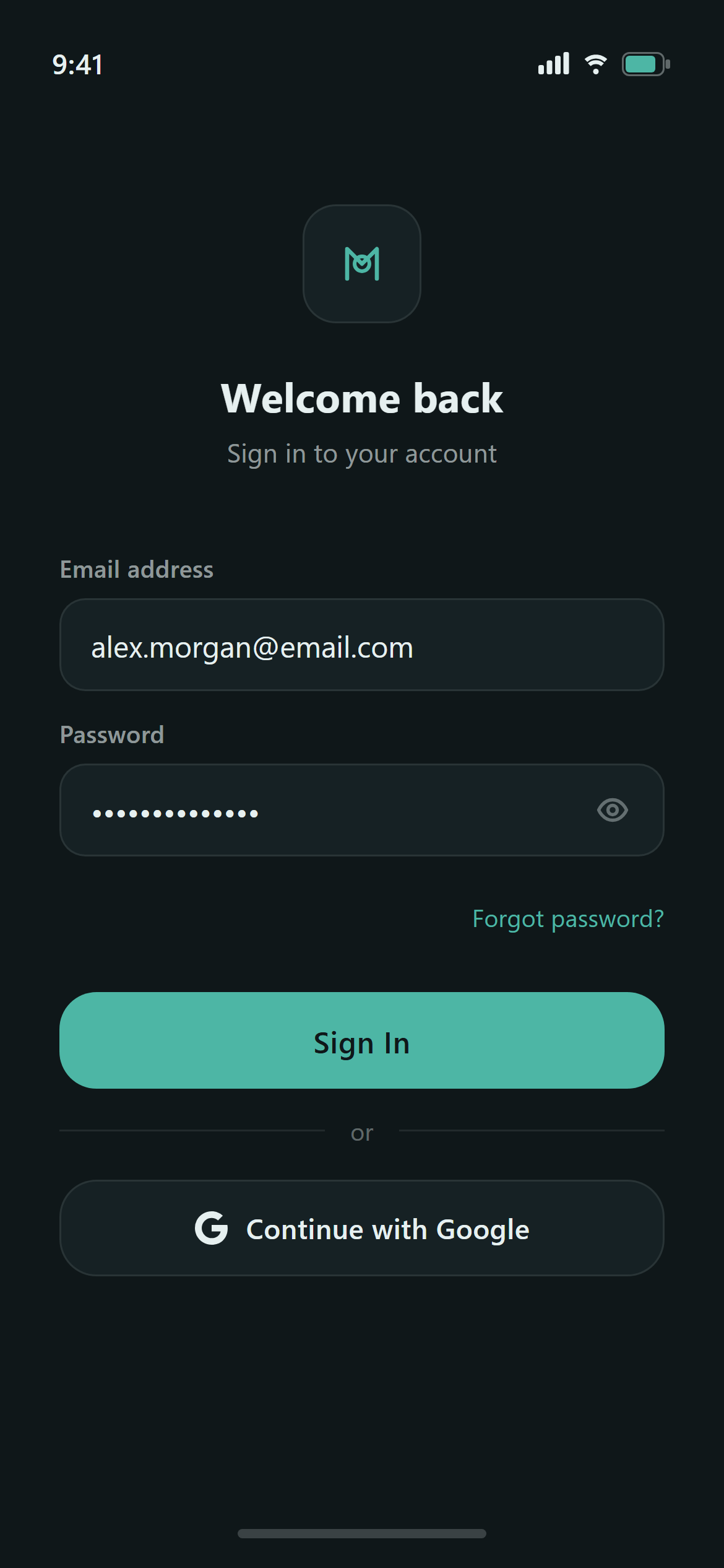Soft Dark Email Login
