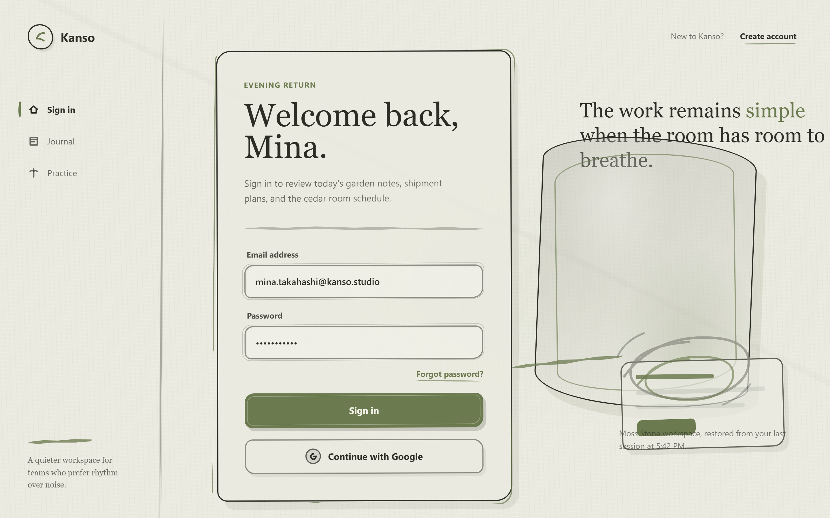 Wabi-Sabi Email Login