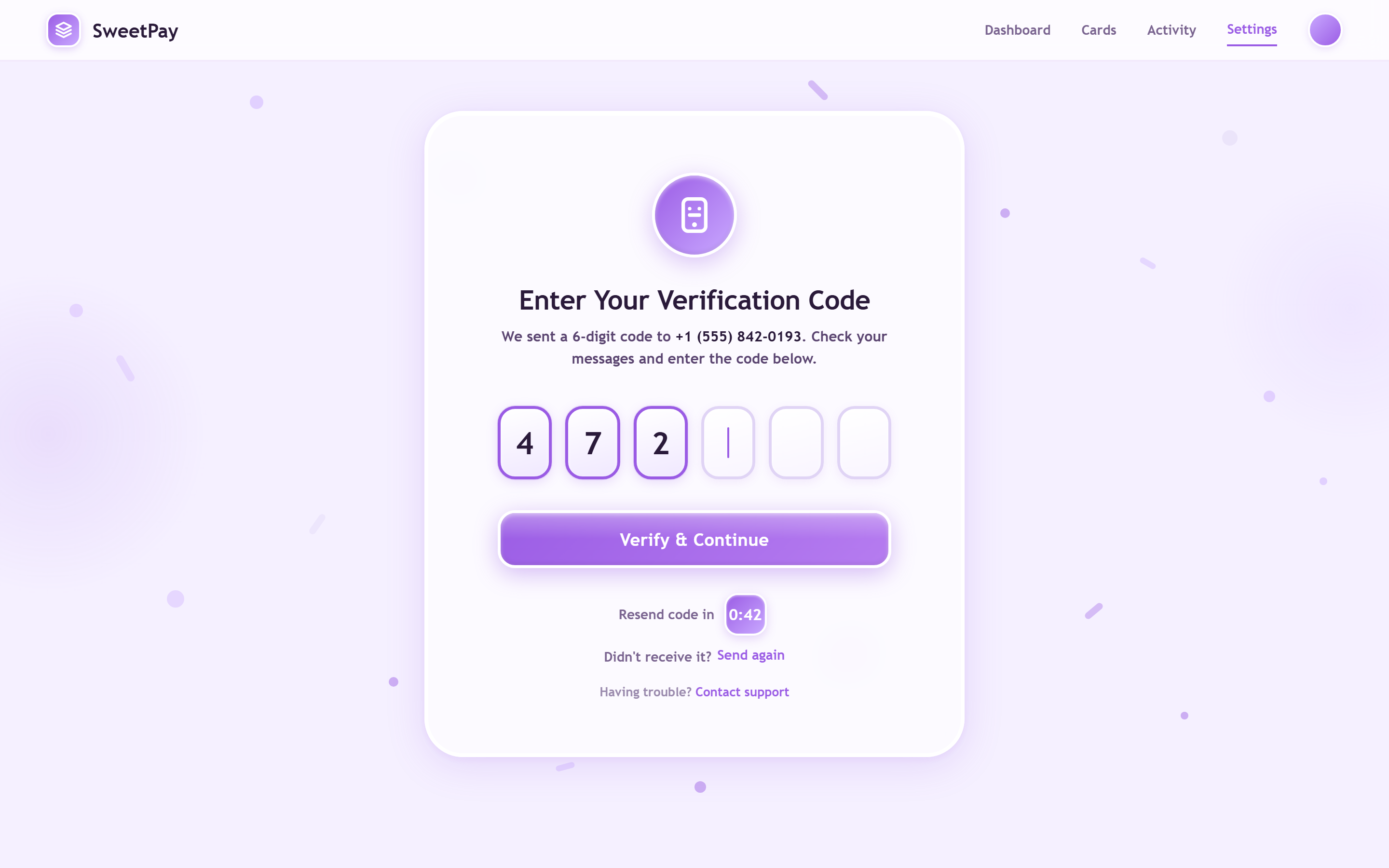 Candy Pop OTP Verification