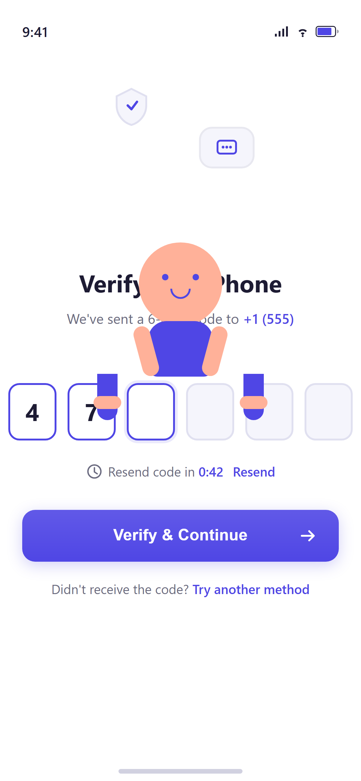 Corporate Flat Illustration OTP Verification