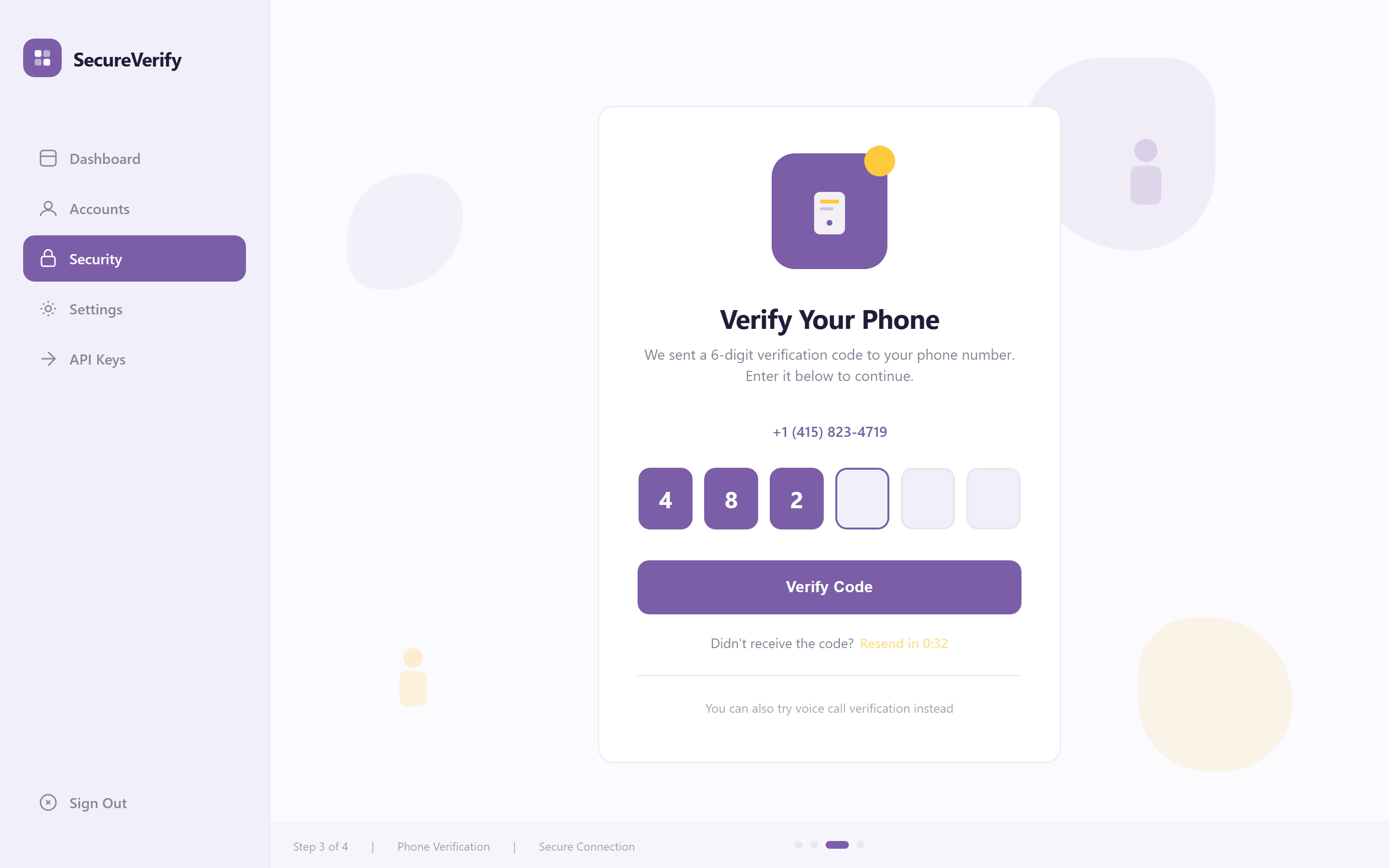 Flat Design 2.0 OTP Verification