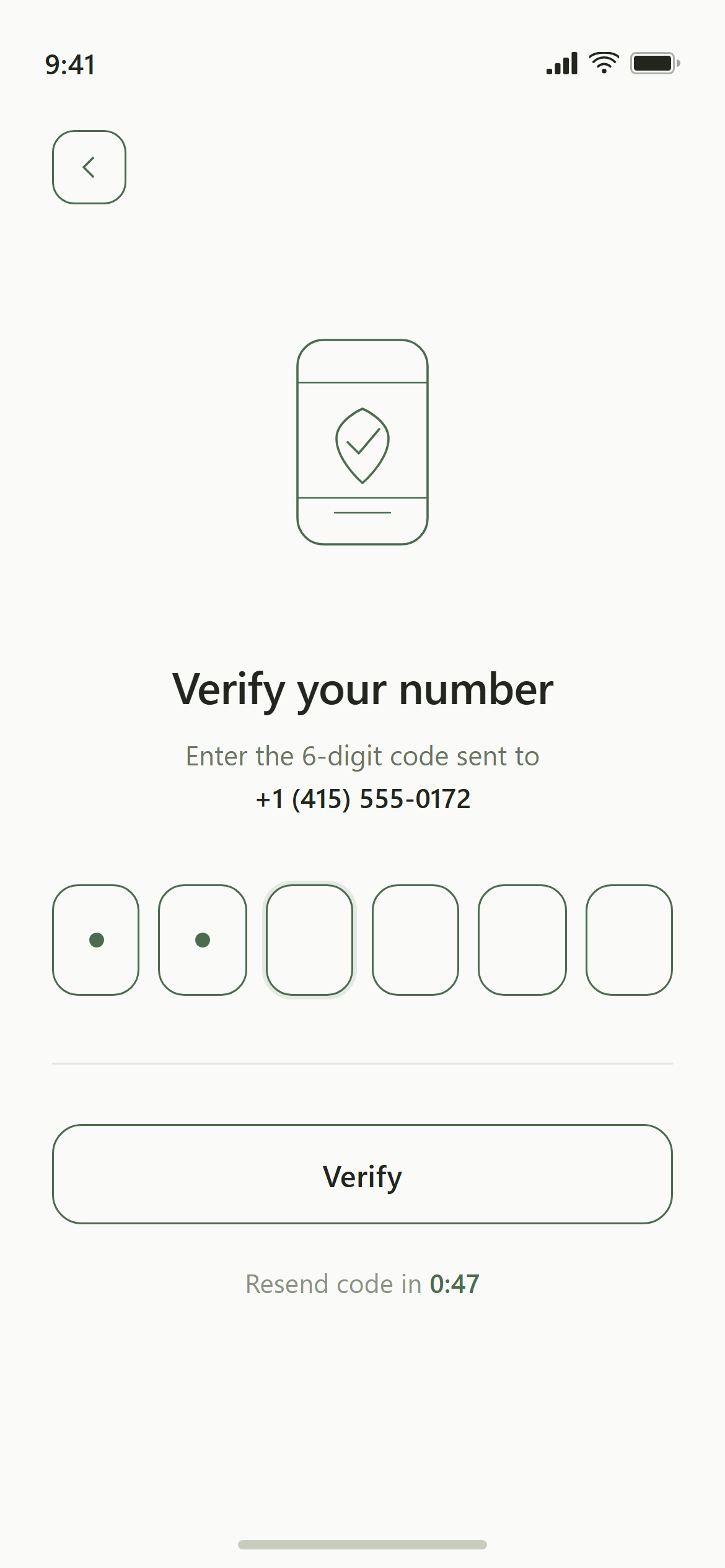 Minimal Line Art OTP Verification