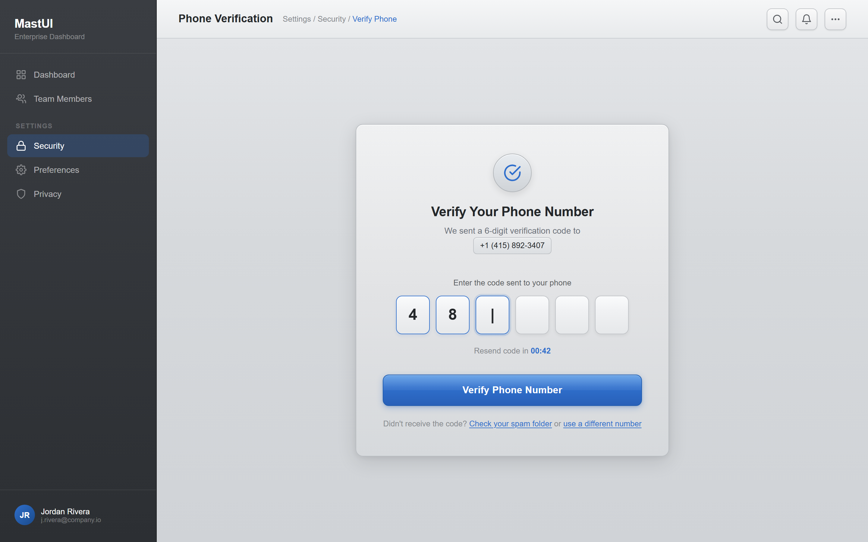 Skeuomorphic OTP Verification