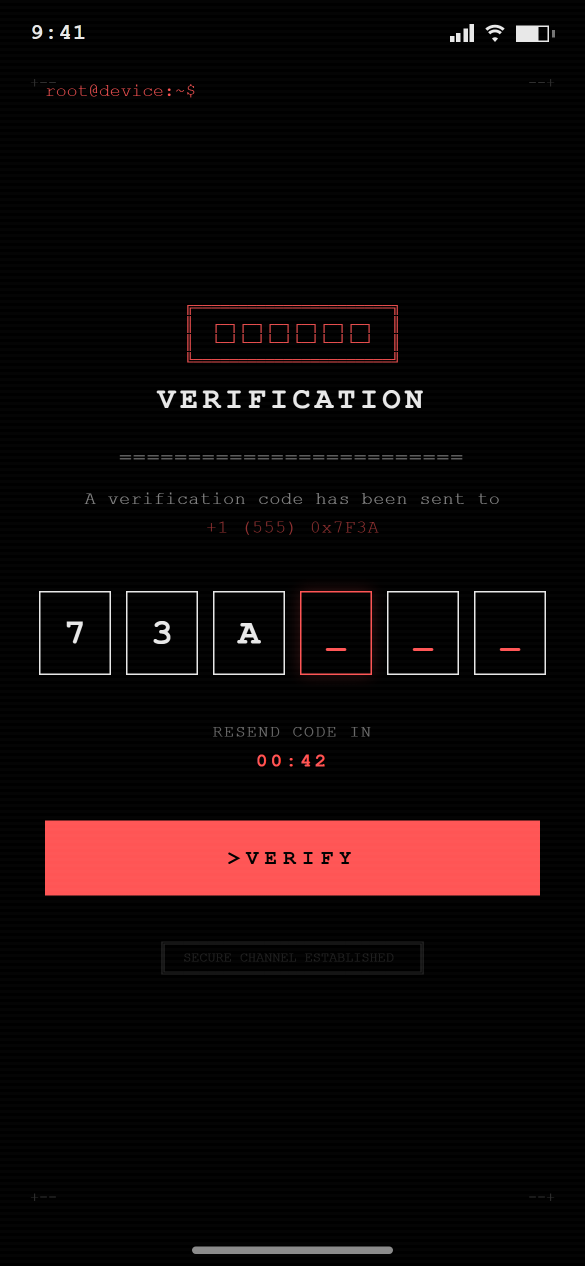Terminal Hacker OTP Verification