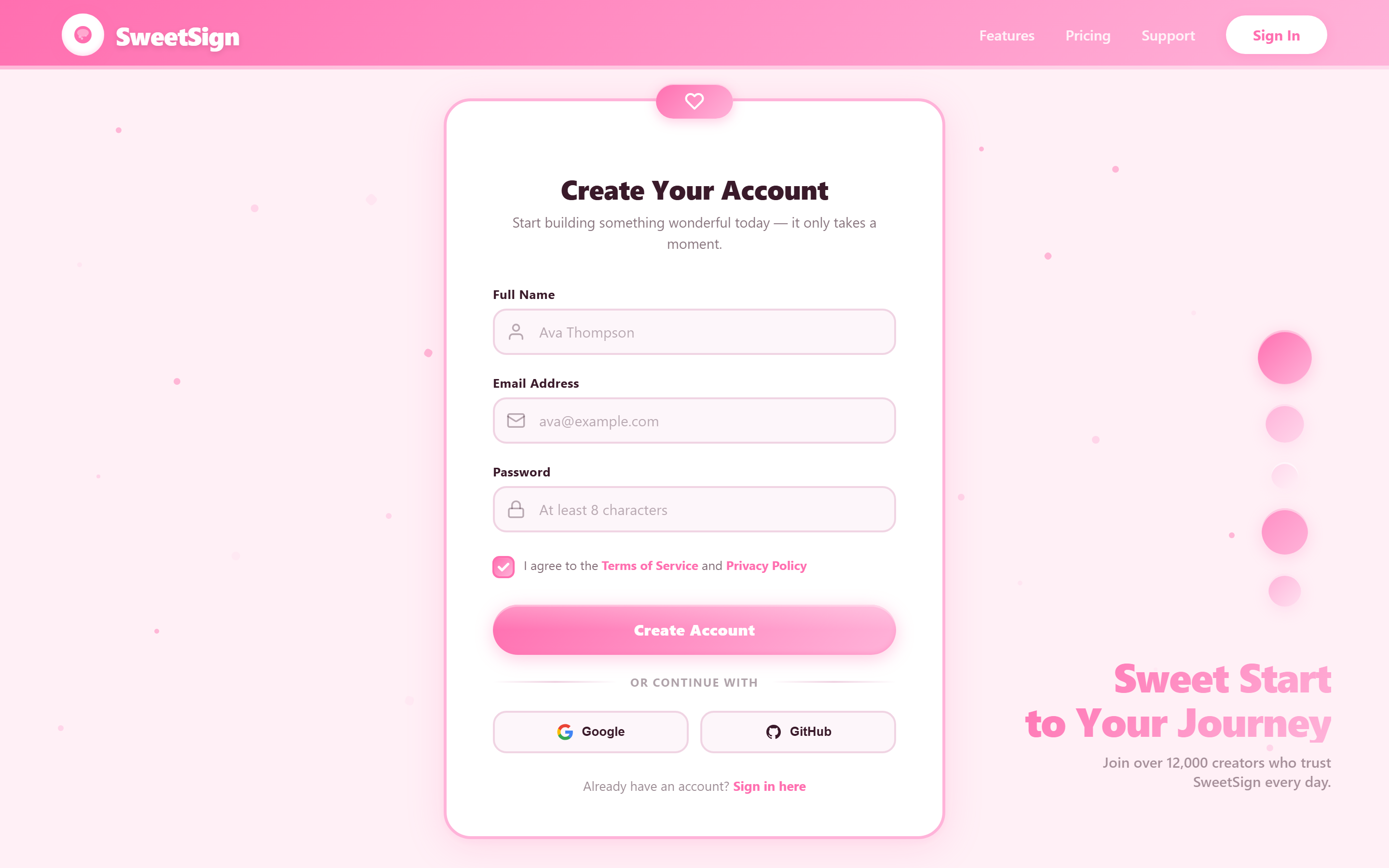 Candy Pop Create Account