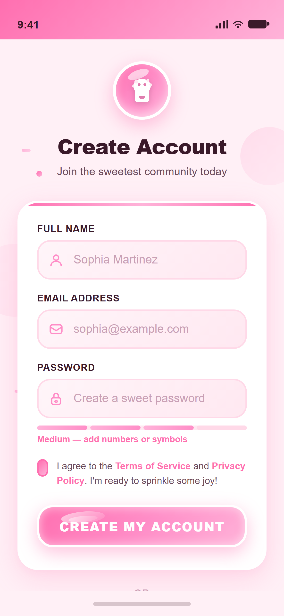 Candy Pop Create Account