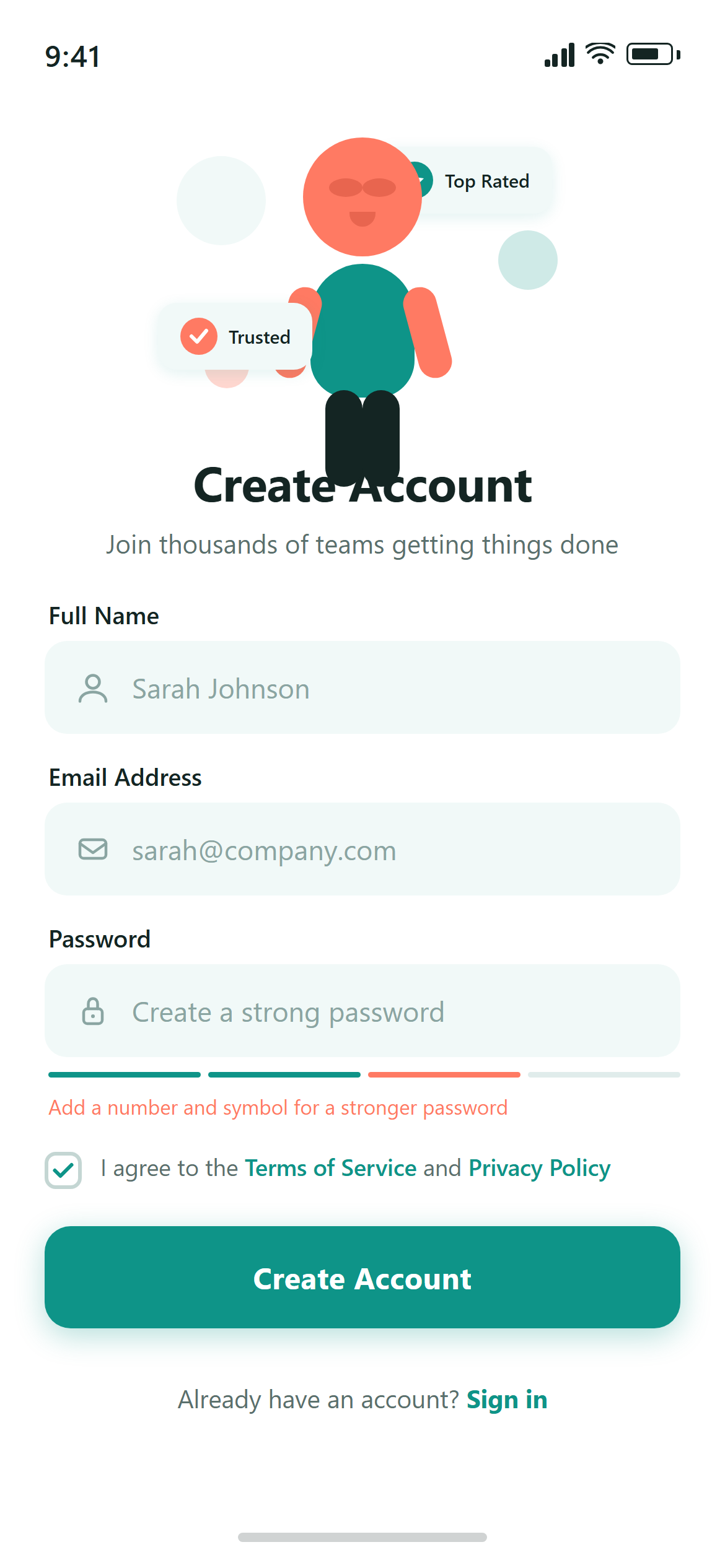 Corporate Flat Illustration Create Account