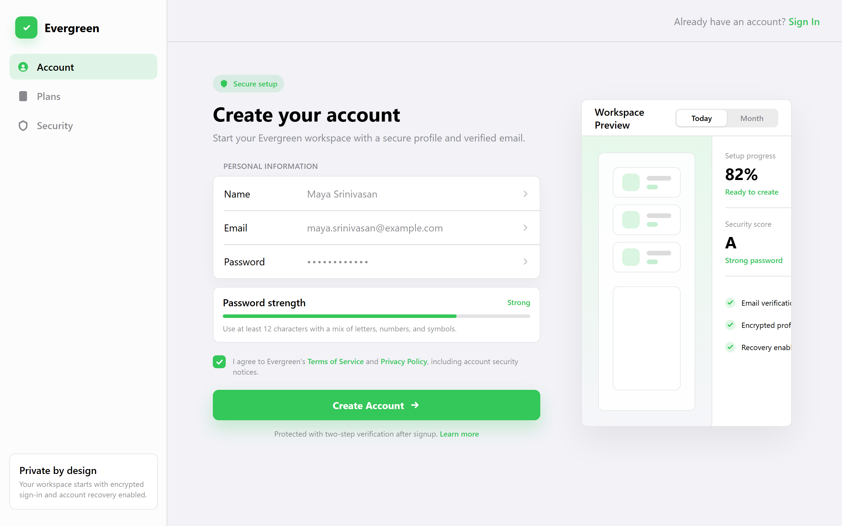 iOS Native Create Account