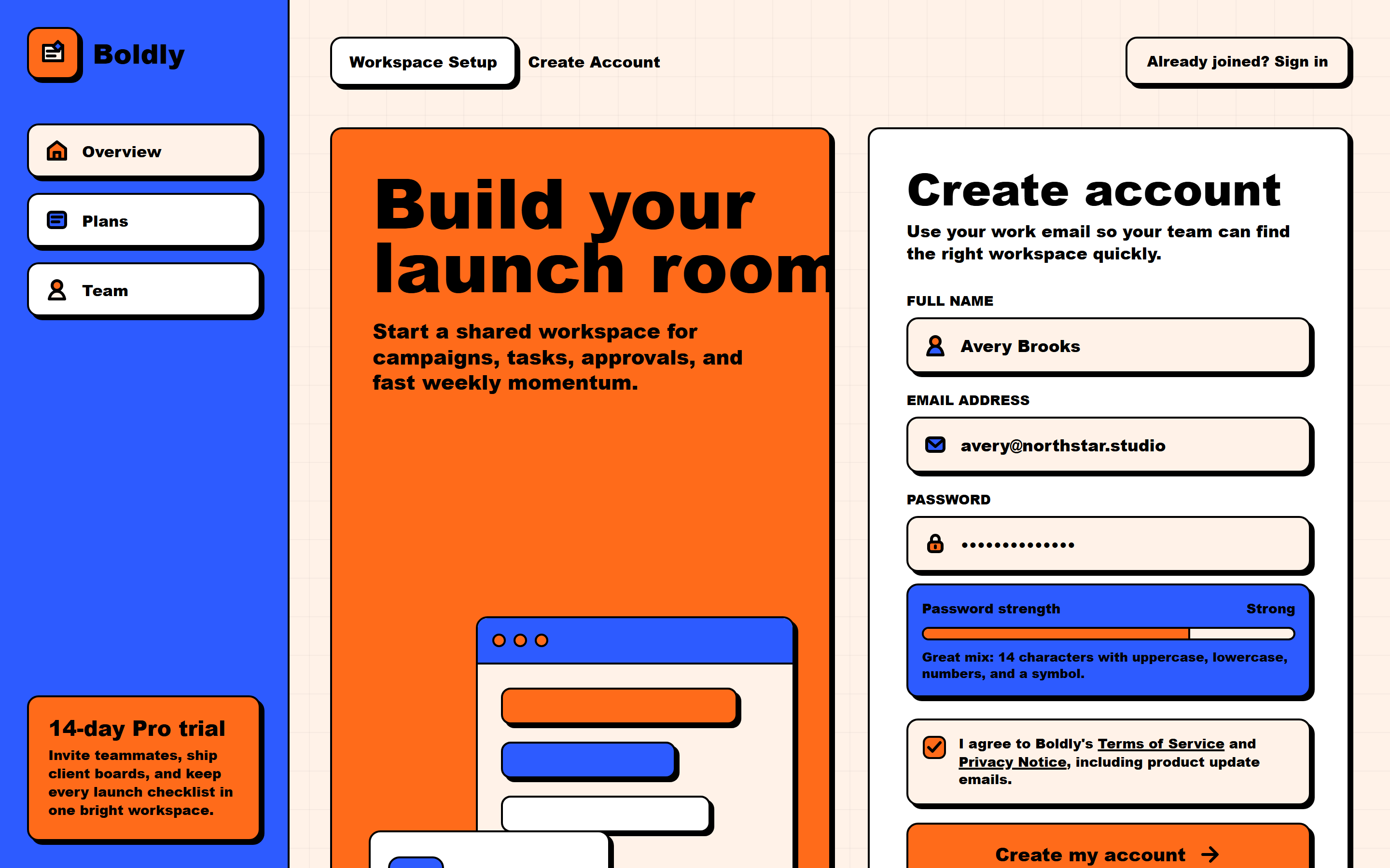 Neubrutalism Create Account