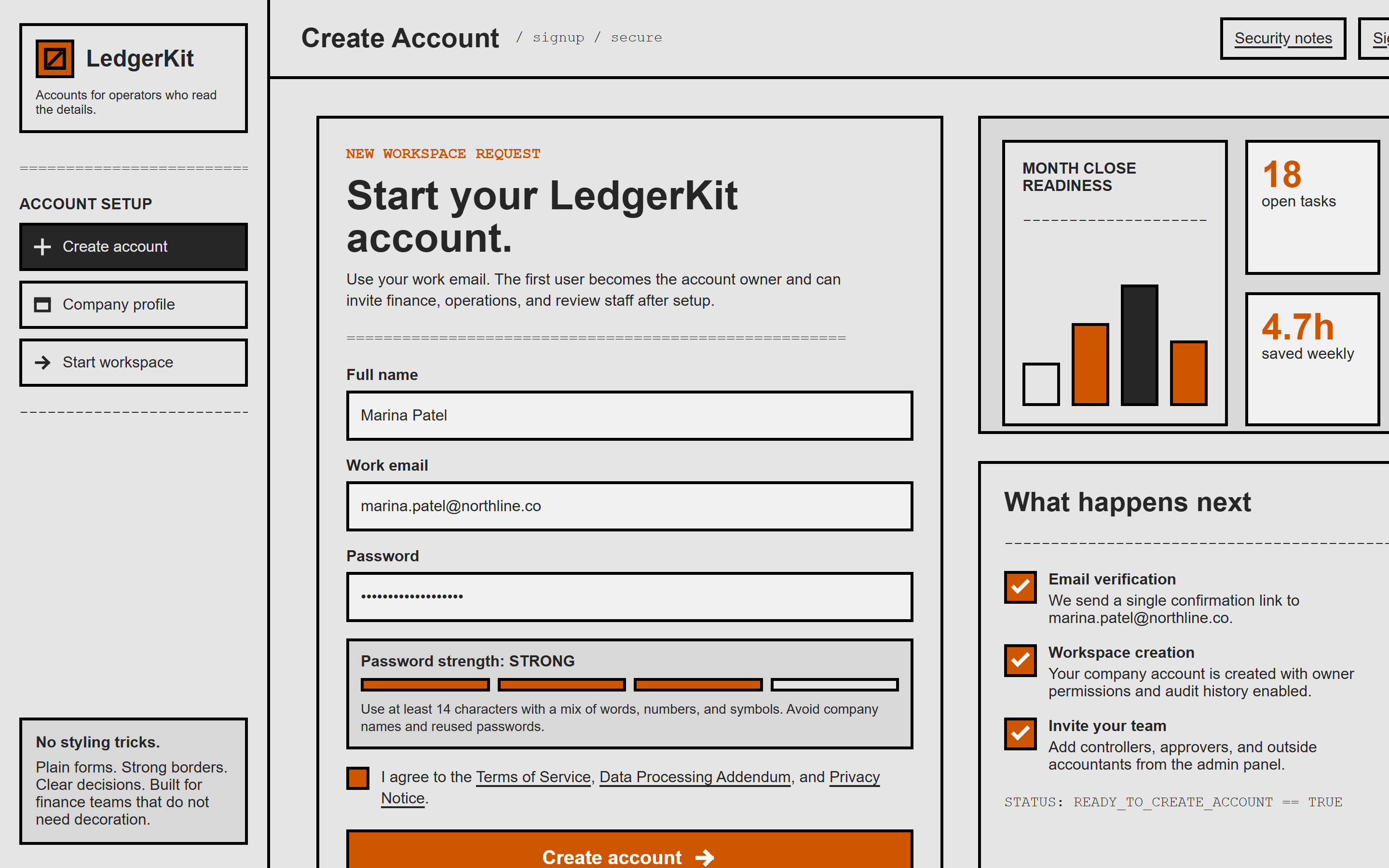 Raw Brutalist Create Account