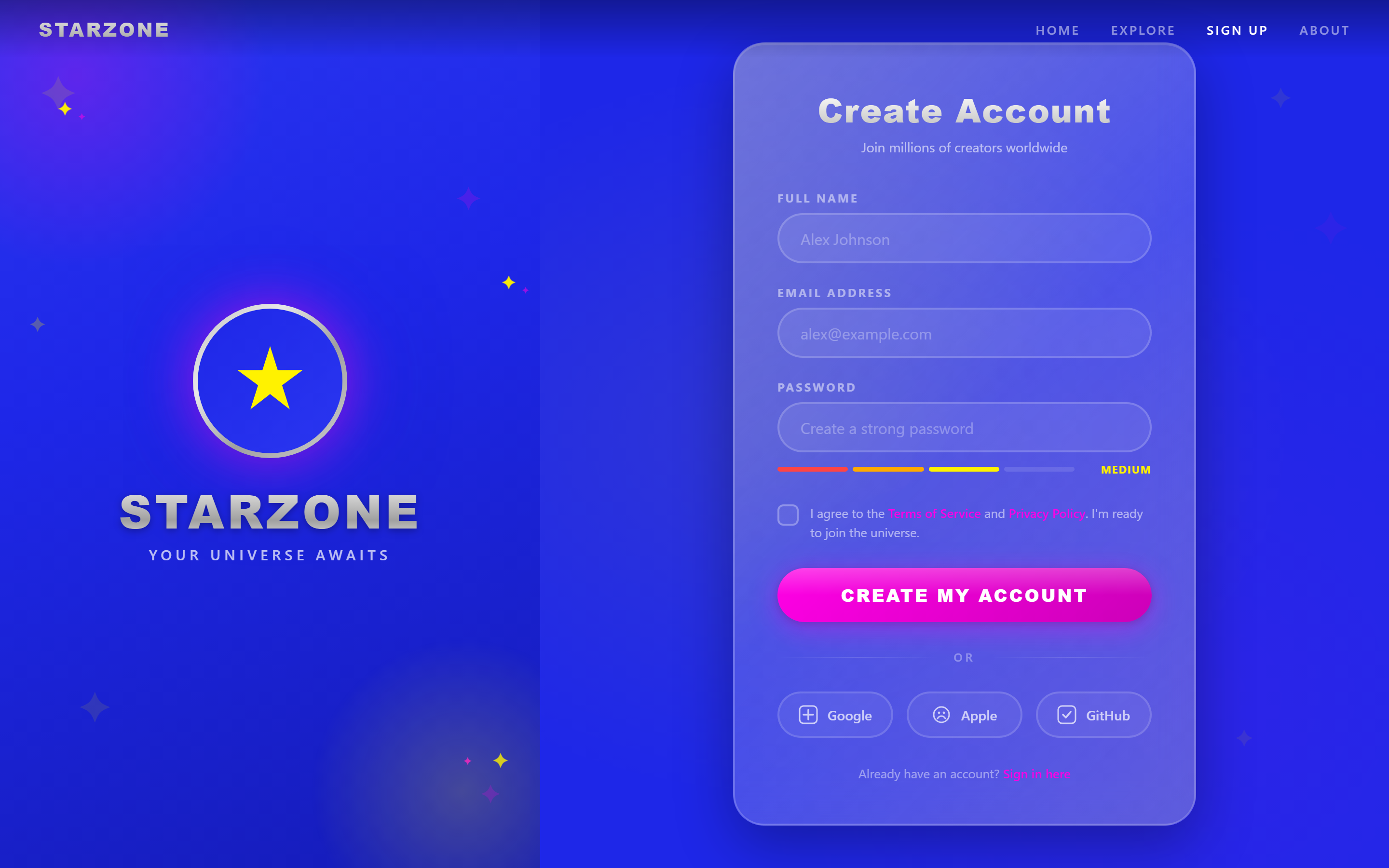Retro Y2K Create Account