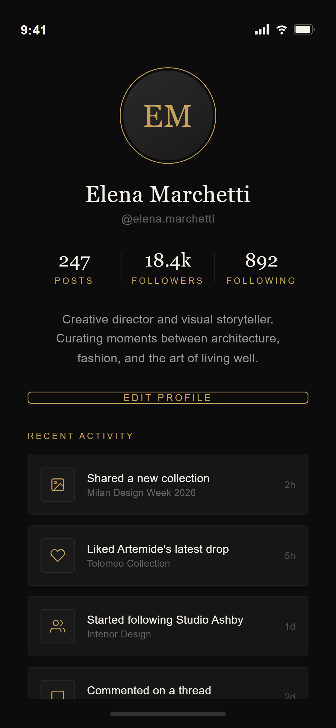 Luxury Dark Profile
