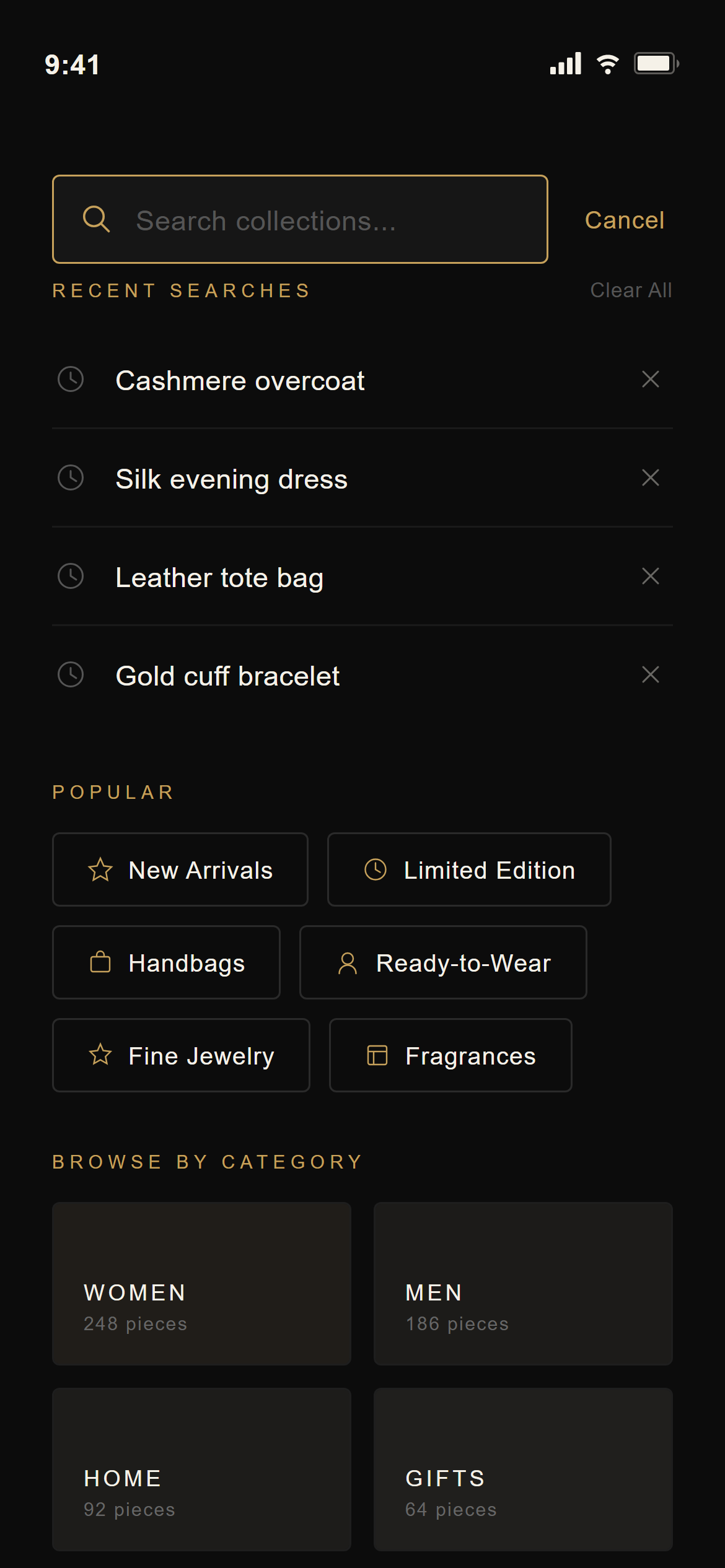 Luxury Dark Search