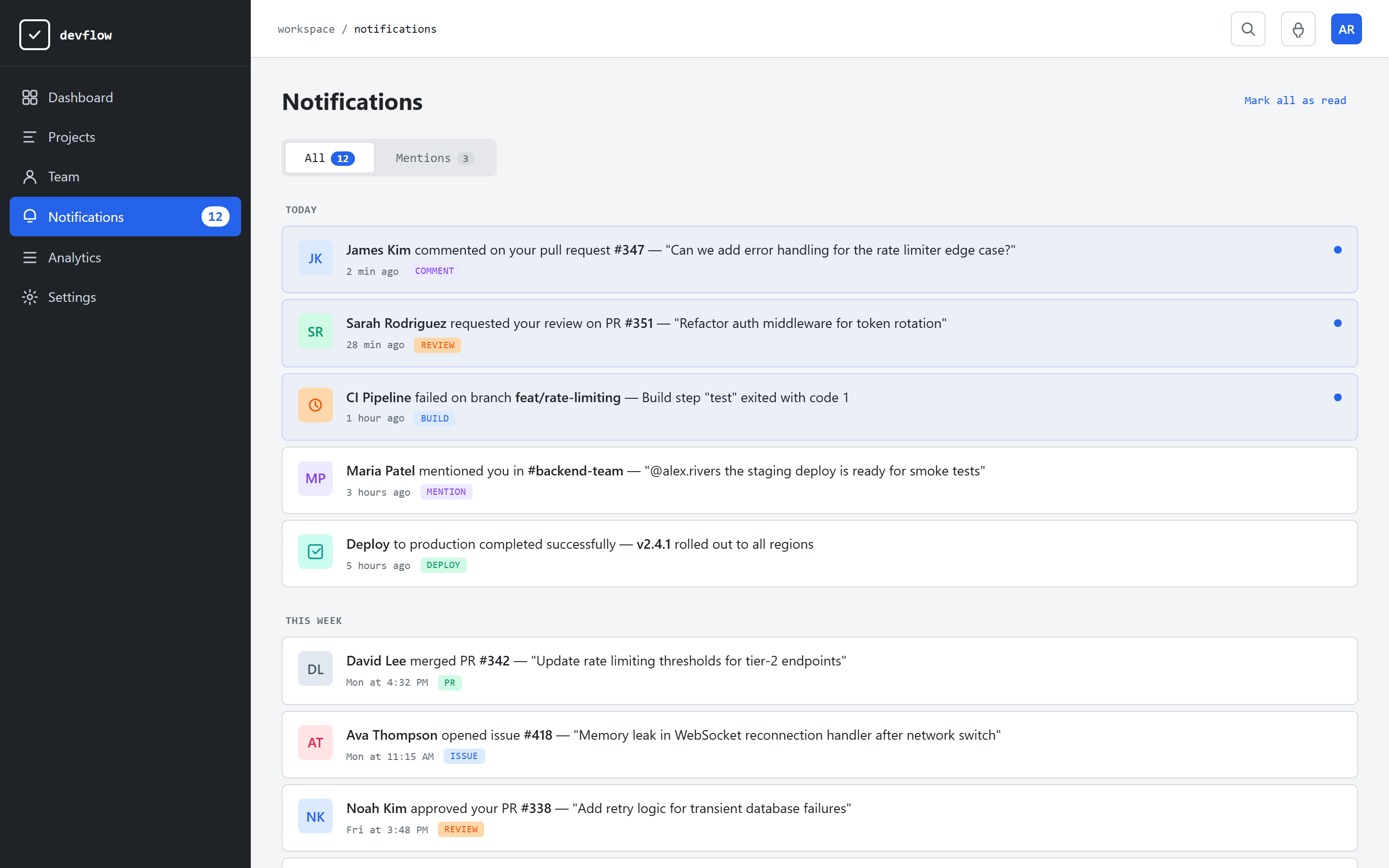 Technical Mono Notifications