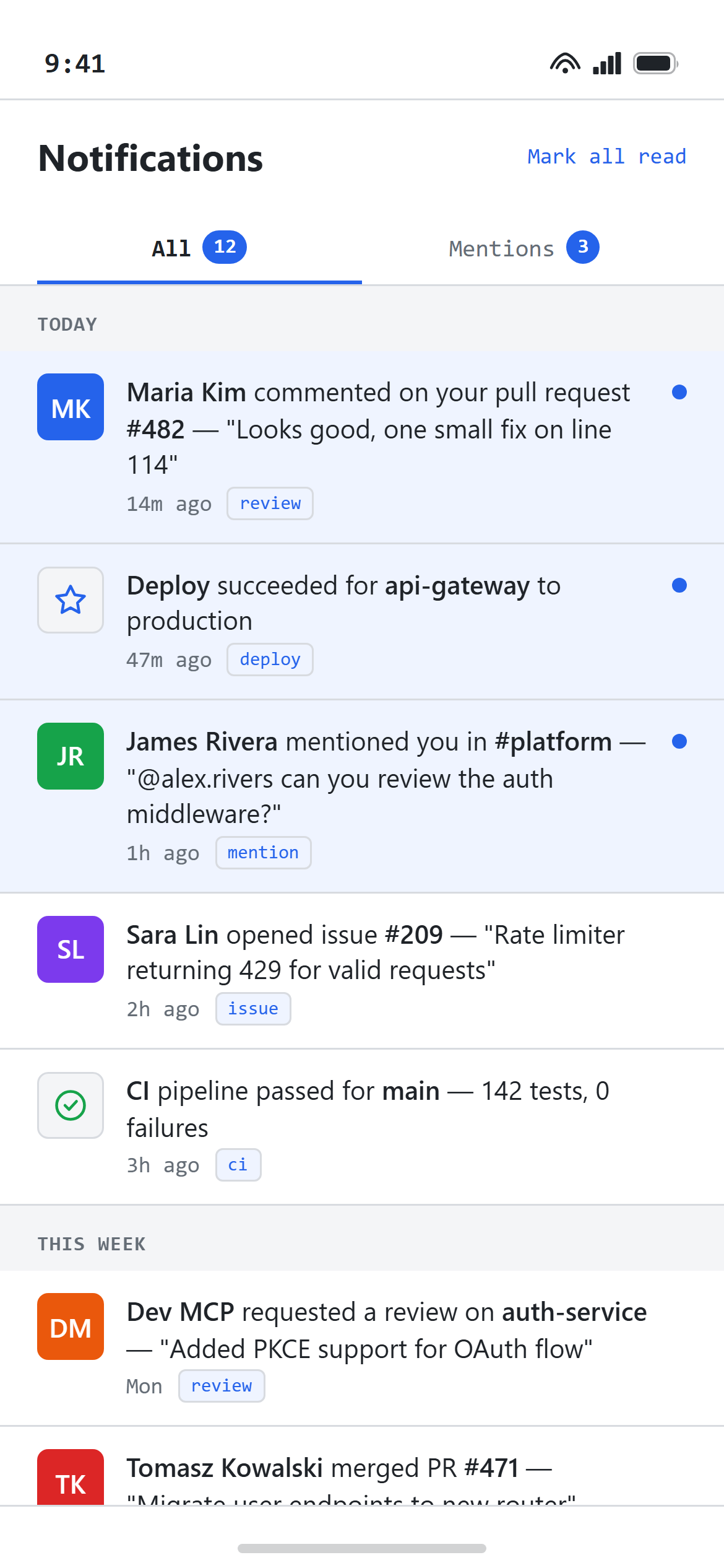 Technical Mono Notifications