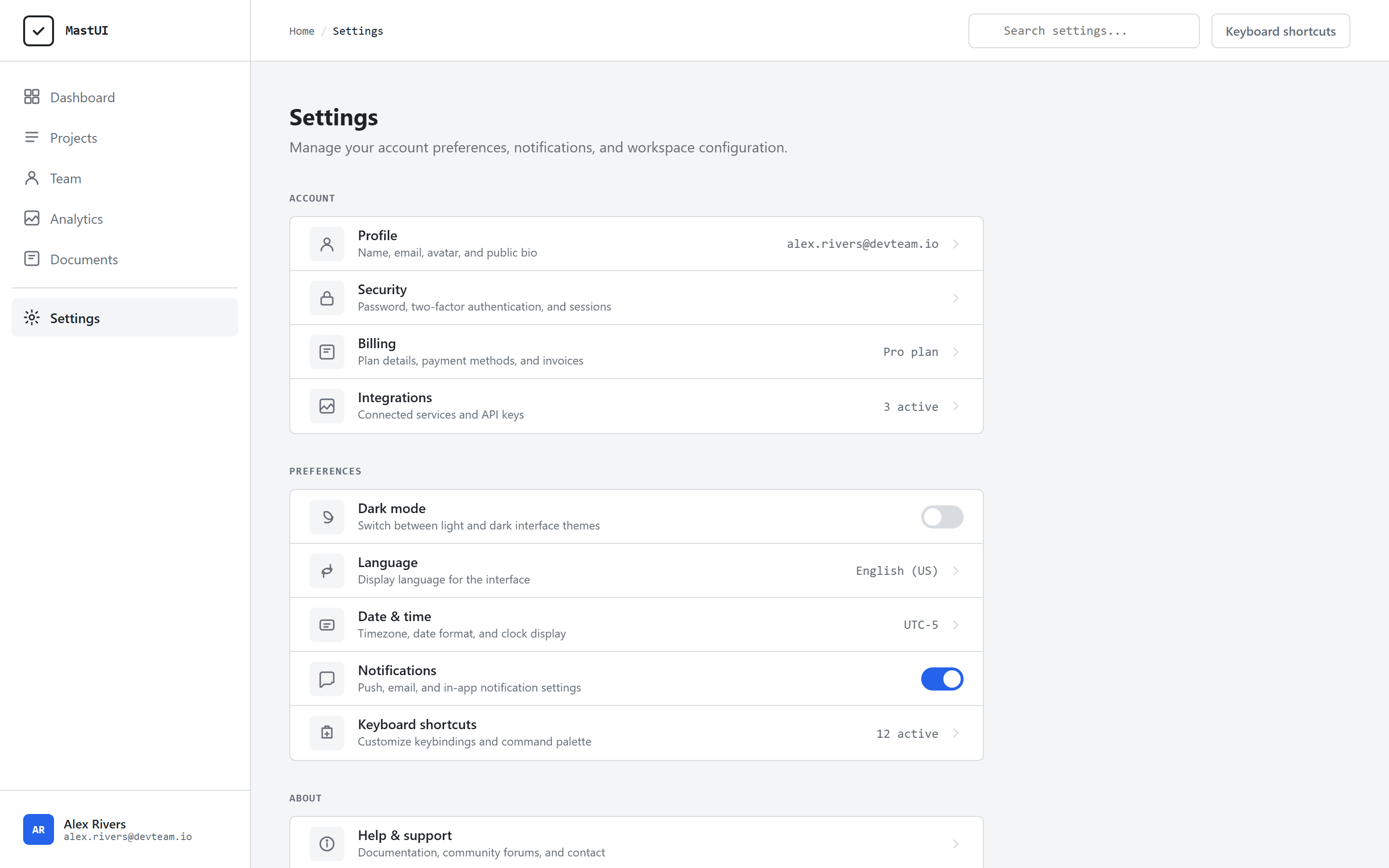 Technical Mono Settings