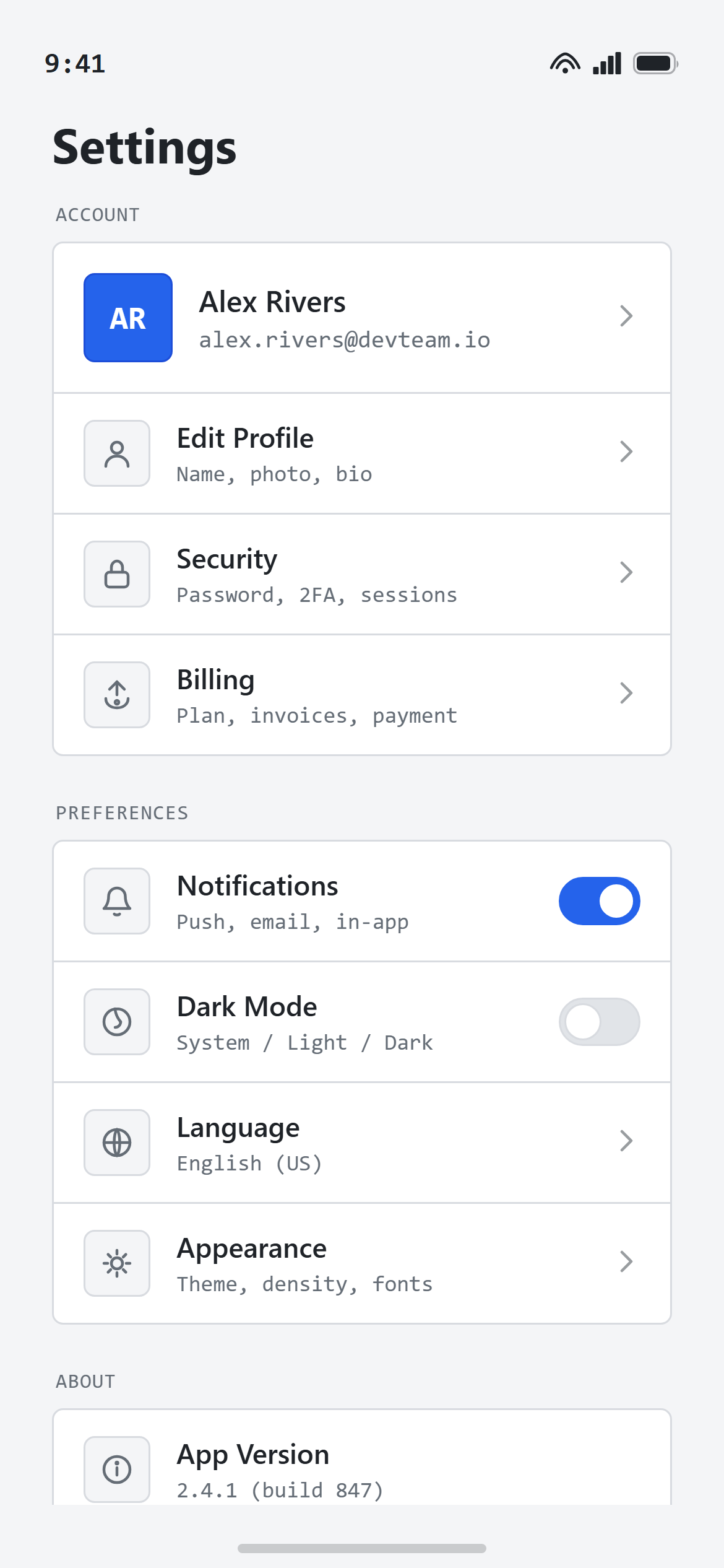 Technical Mono Settings