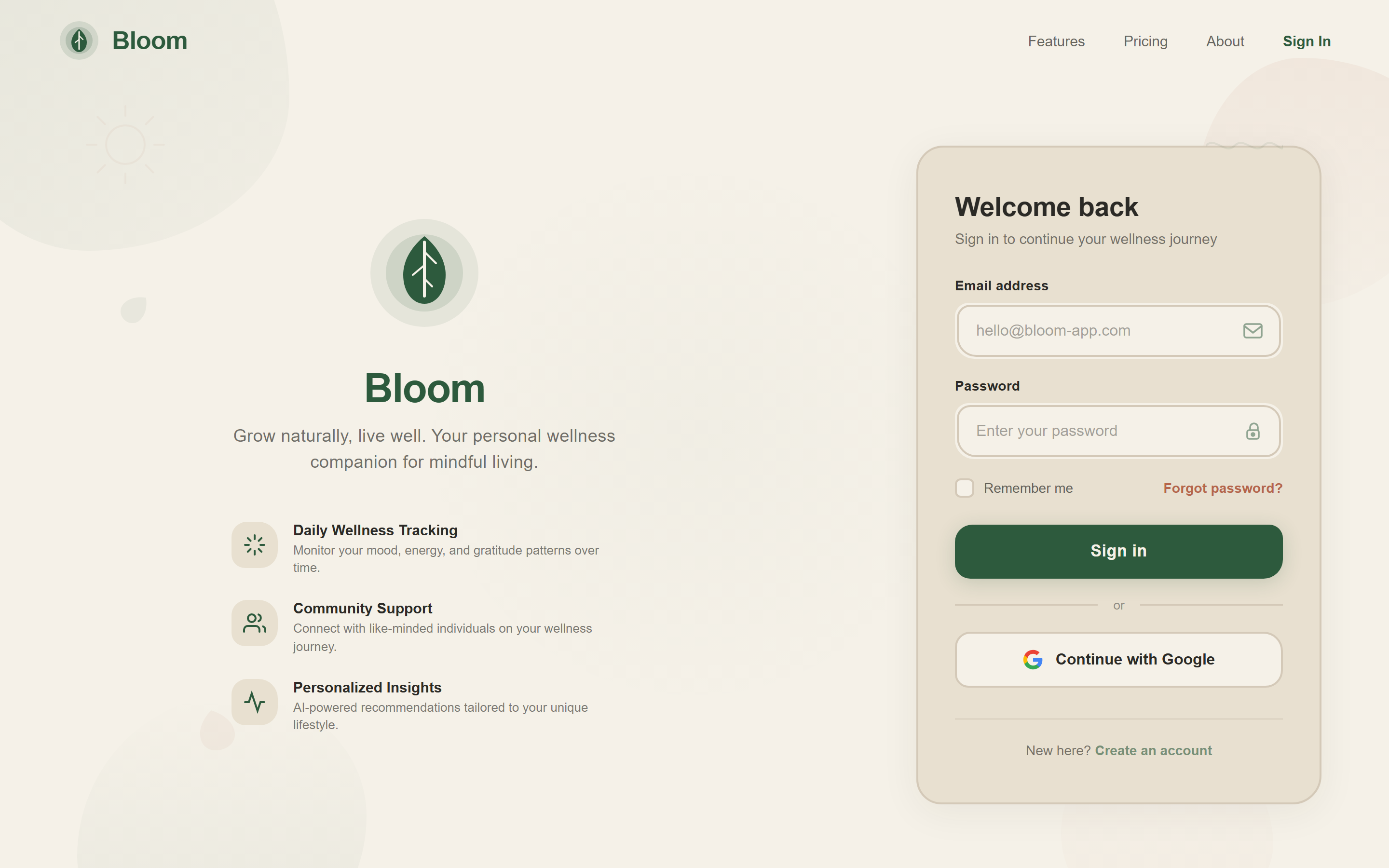 Organic Nature Login
