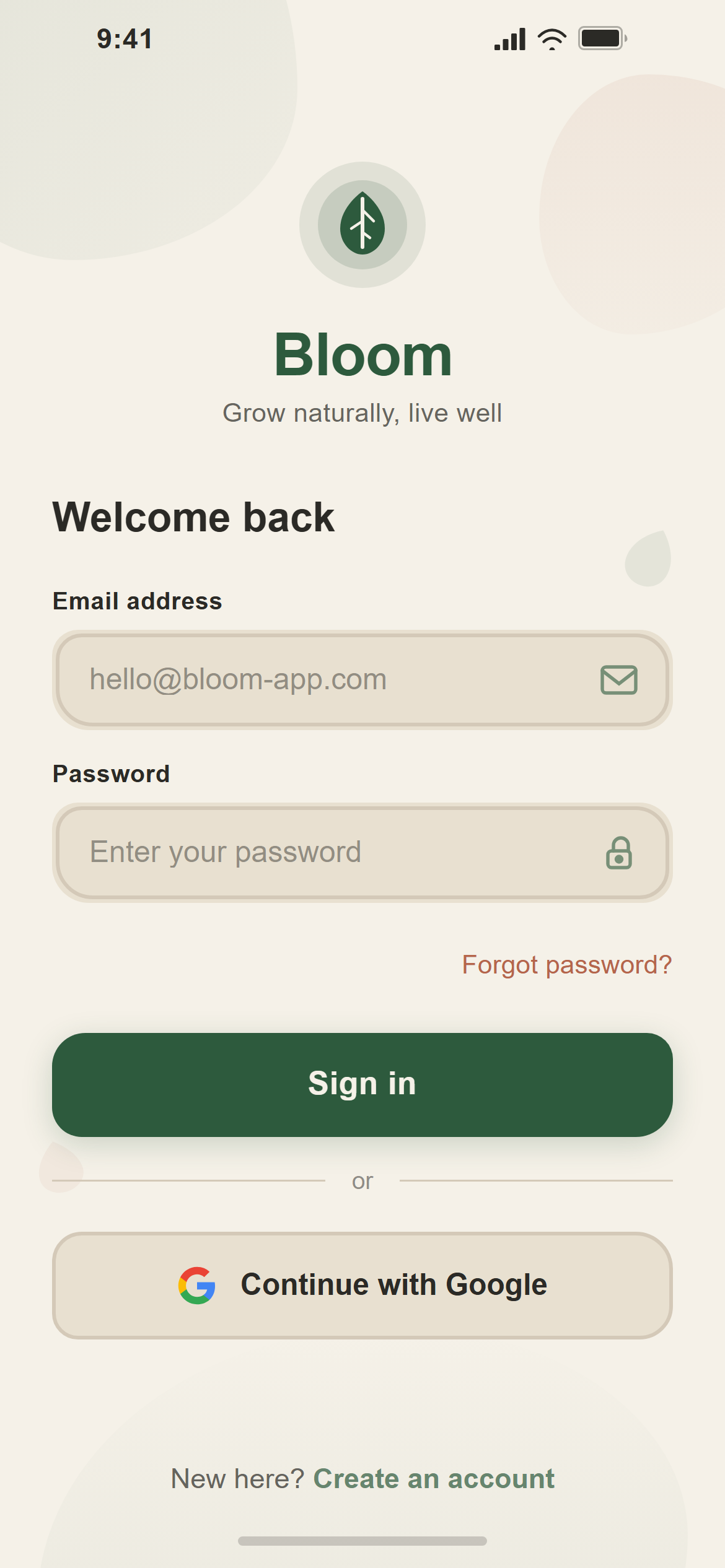Organic Nature Login