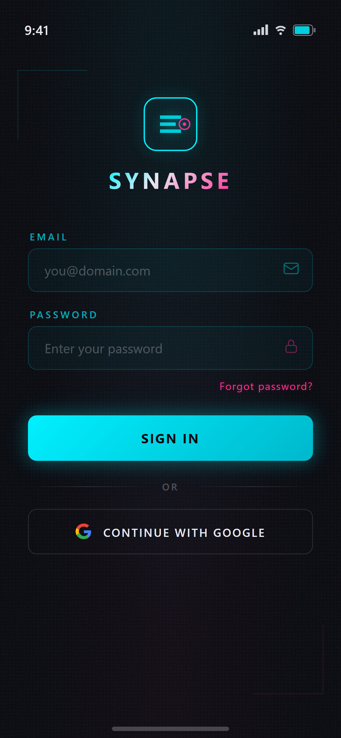 Neon Cyber Login