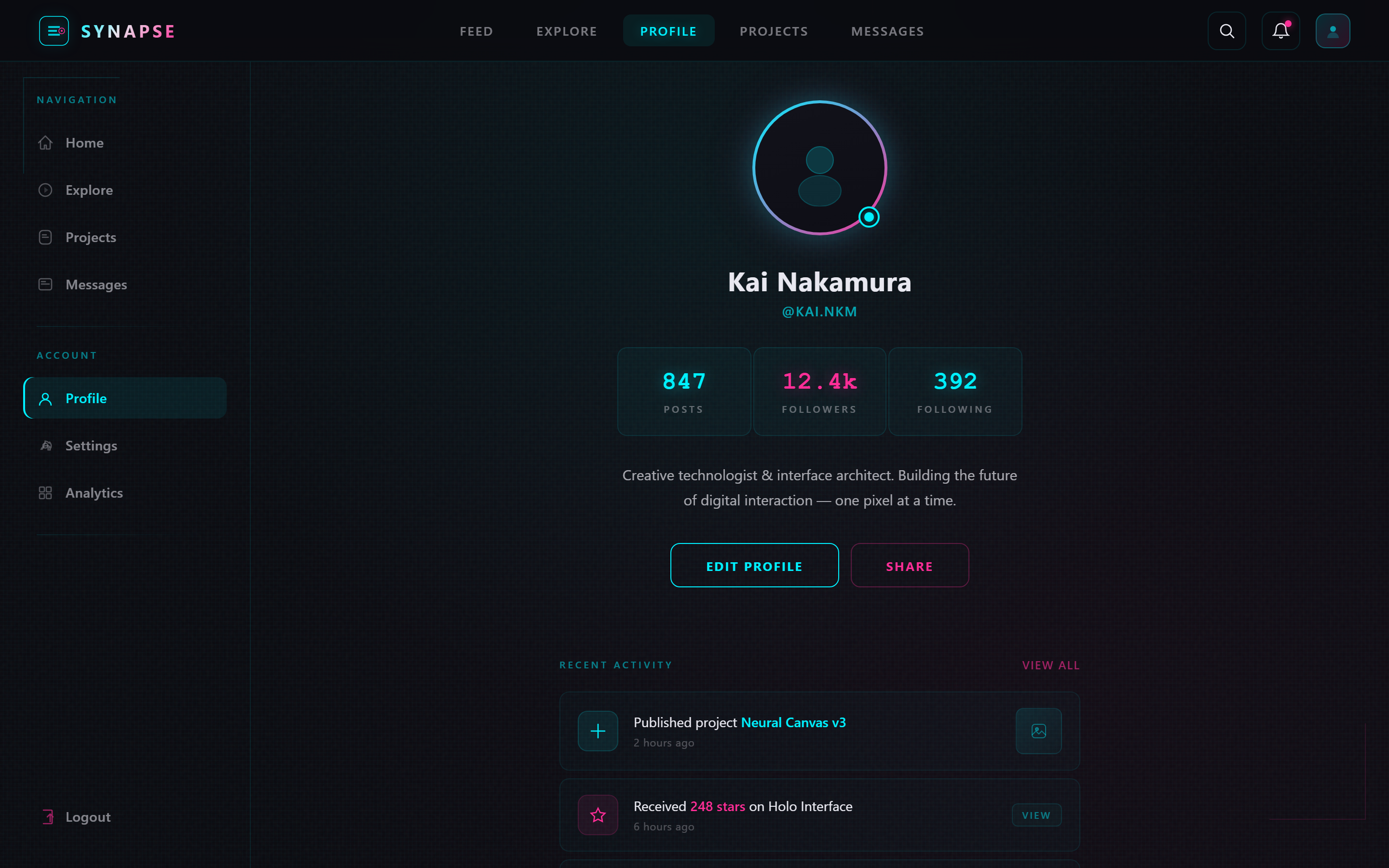 Neon Cyber Profile