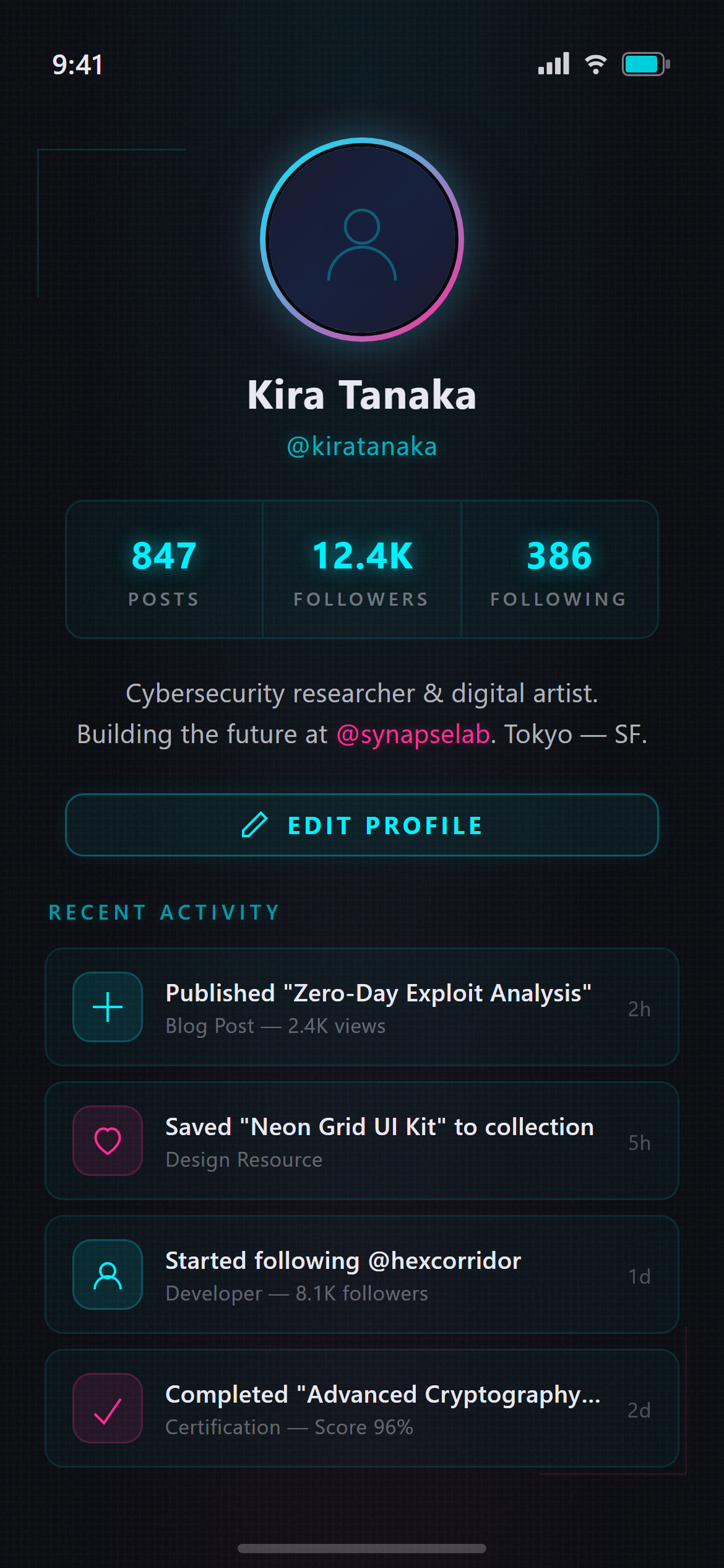 Neon Cyber Profile