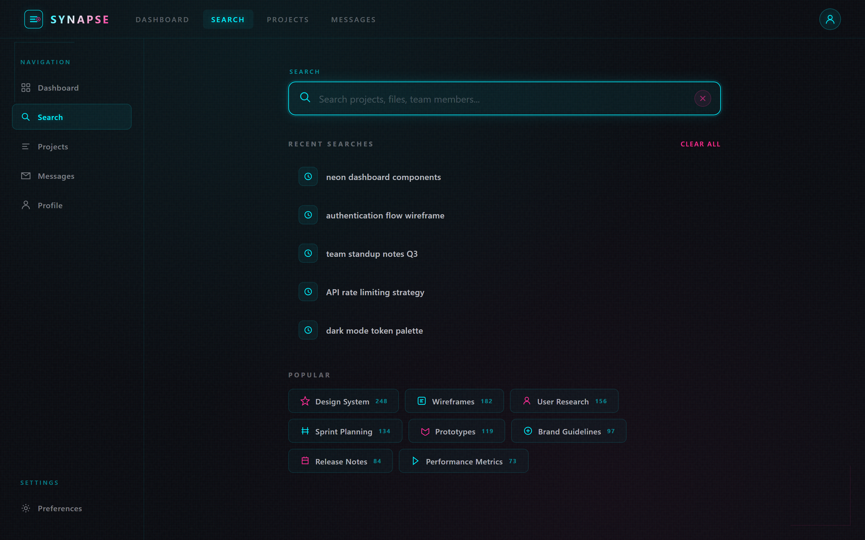 Neon Cyber Search
