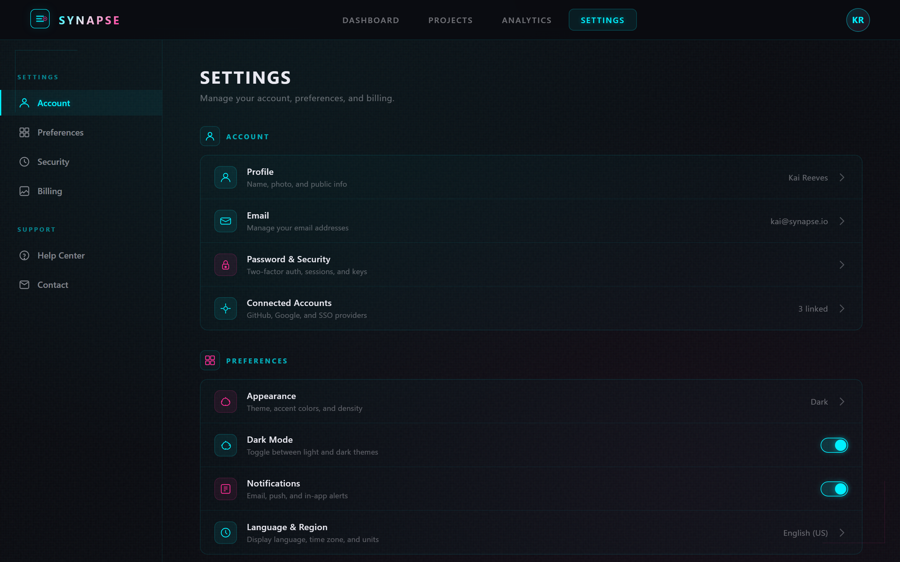 Neon Cyber Settings