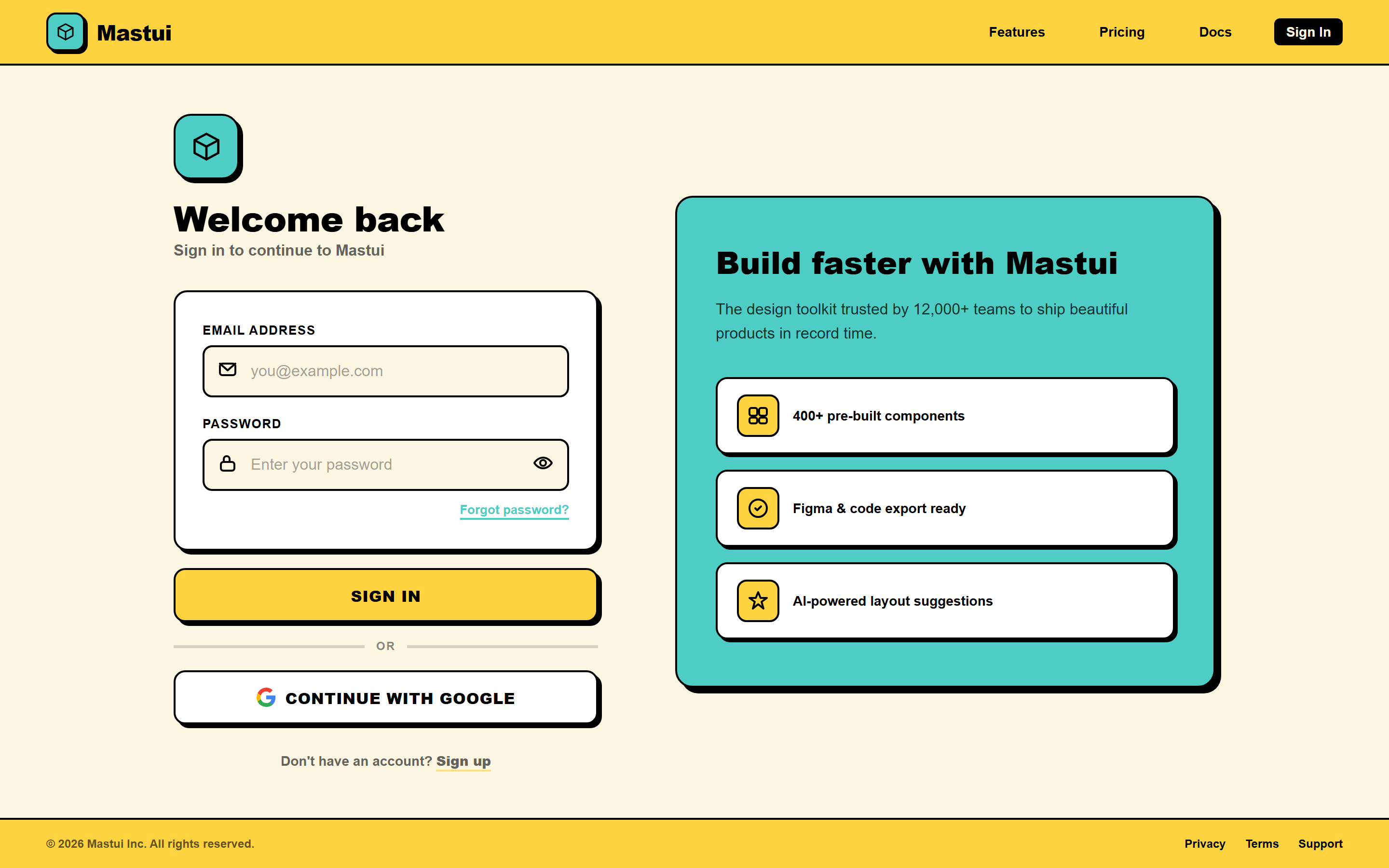 Neubrutalism Login