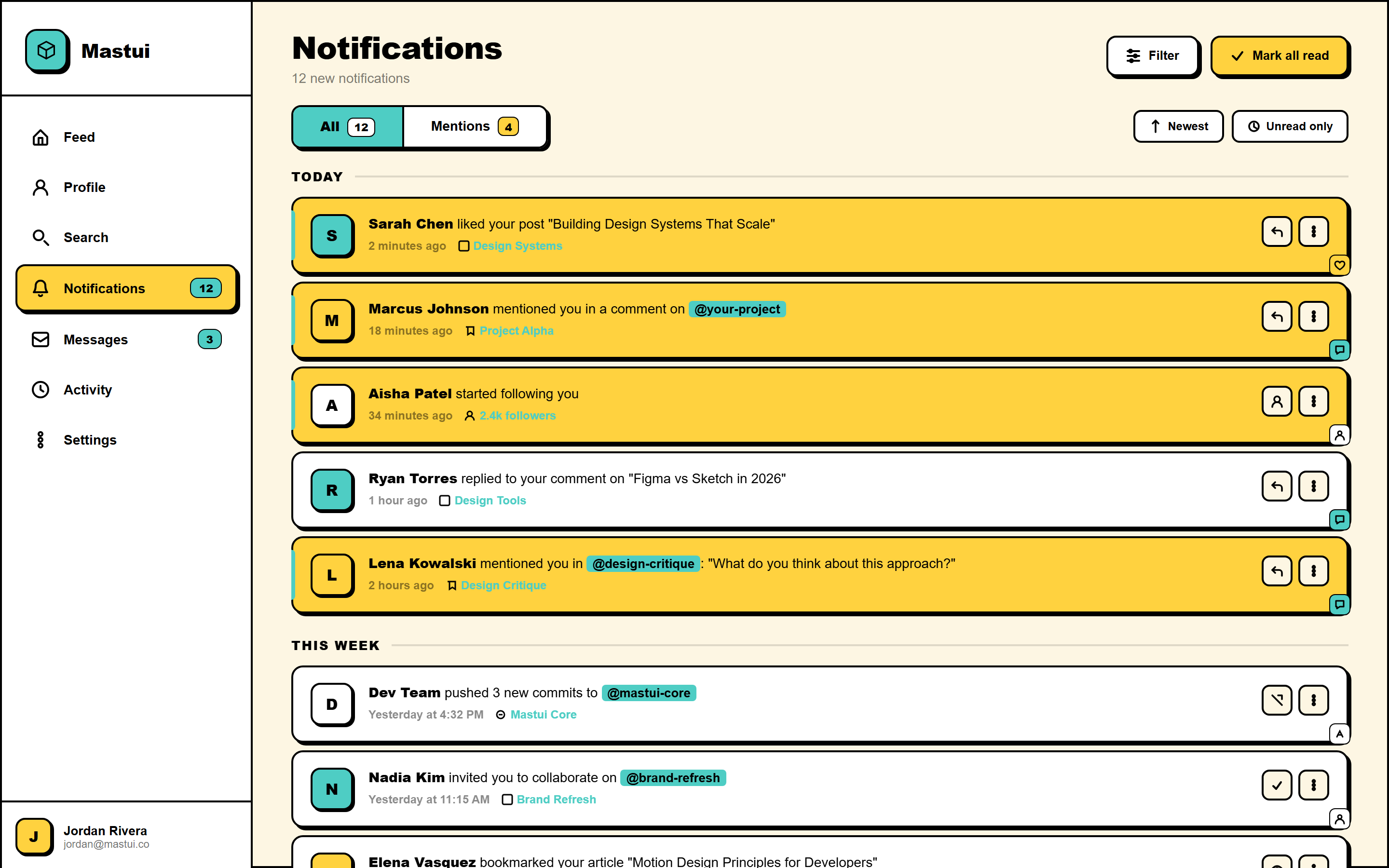 Neubrutalism Notifications