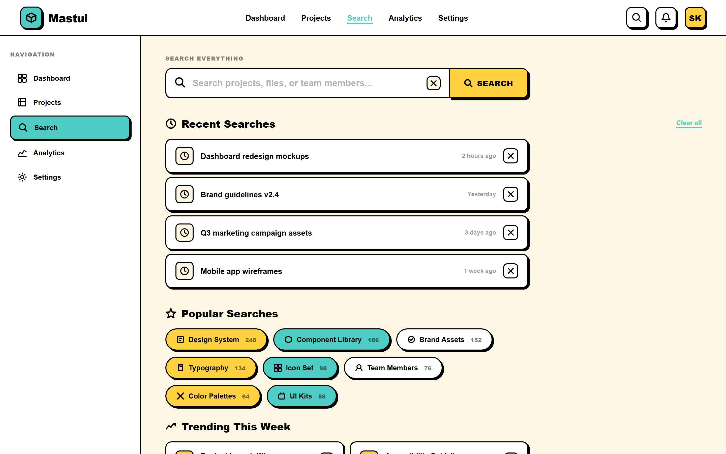 Neubrutalism Search