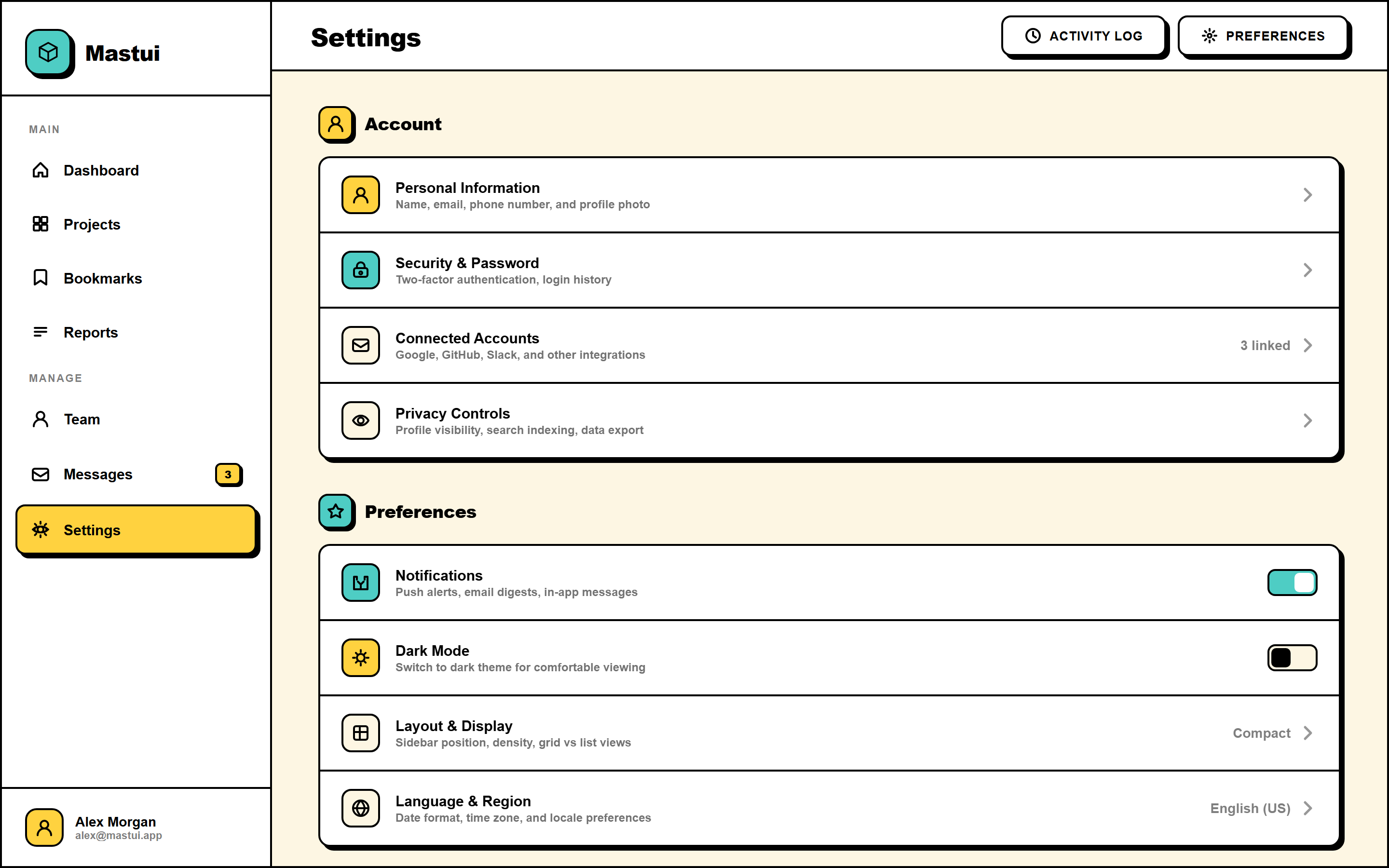Neubrutalism Settings