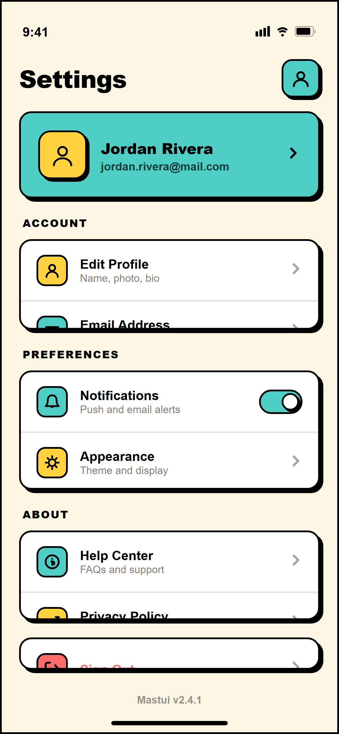 Neubrutalism Settings
