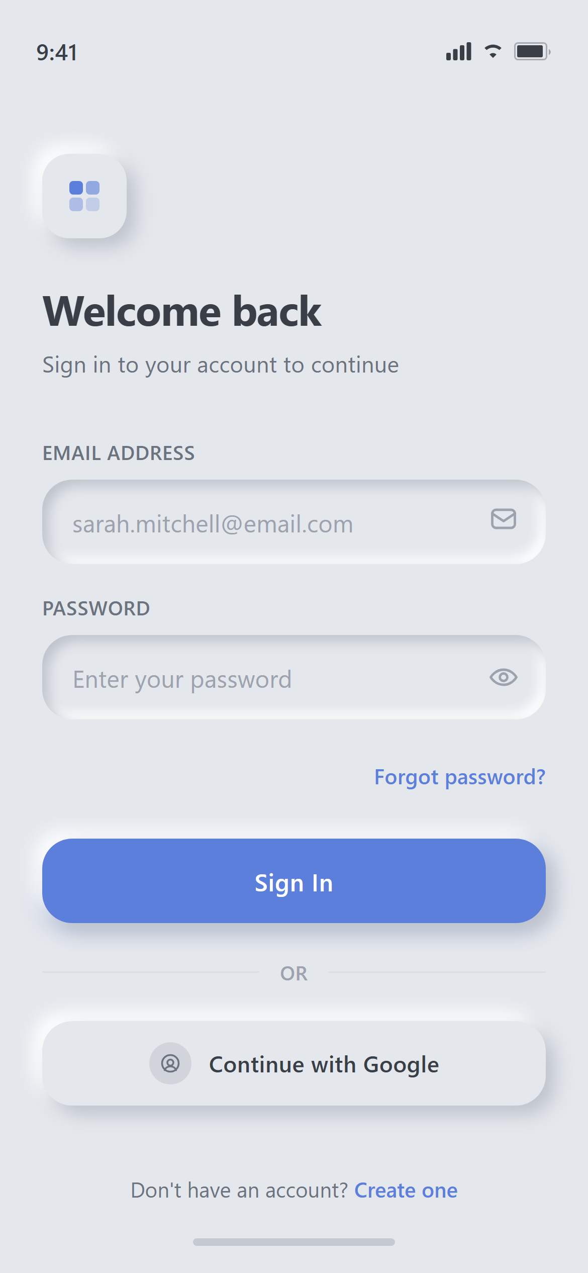 Neumorphism Login