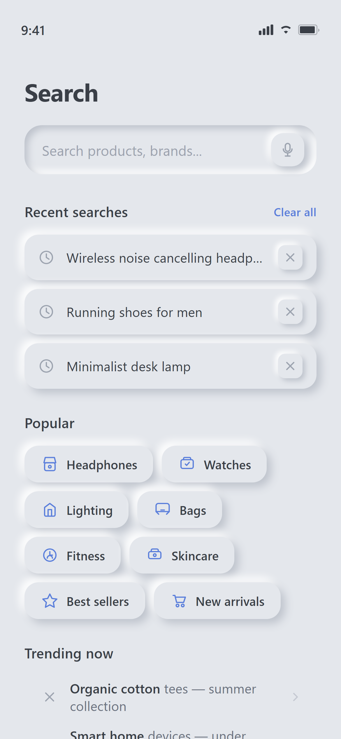 Neumorphism Search